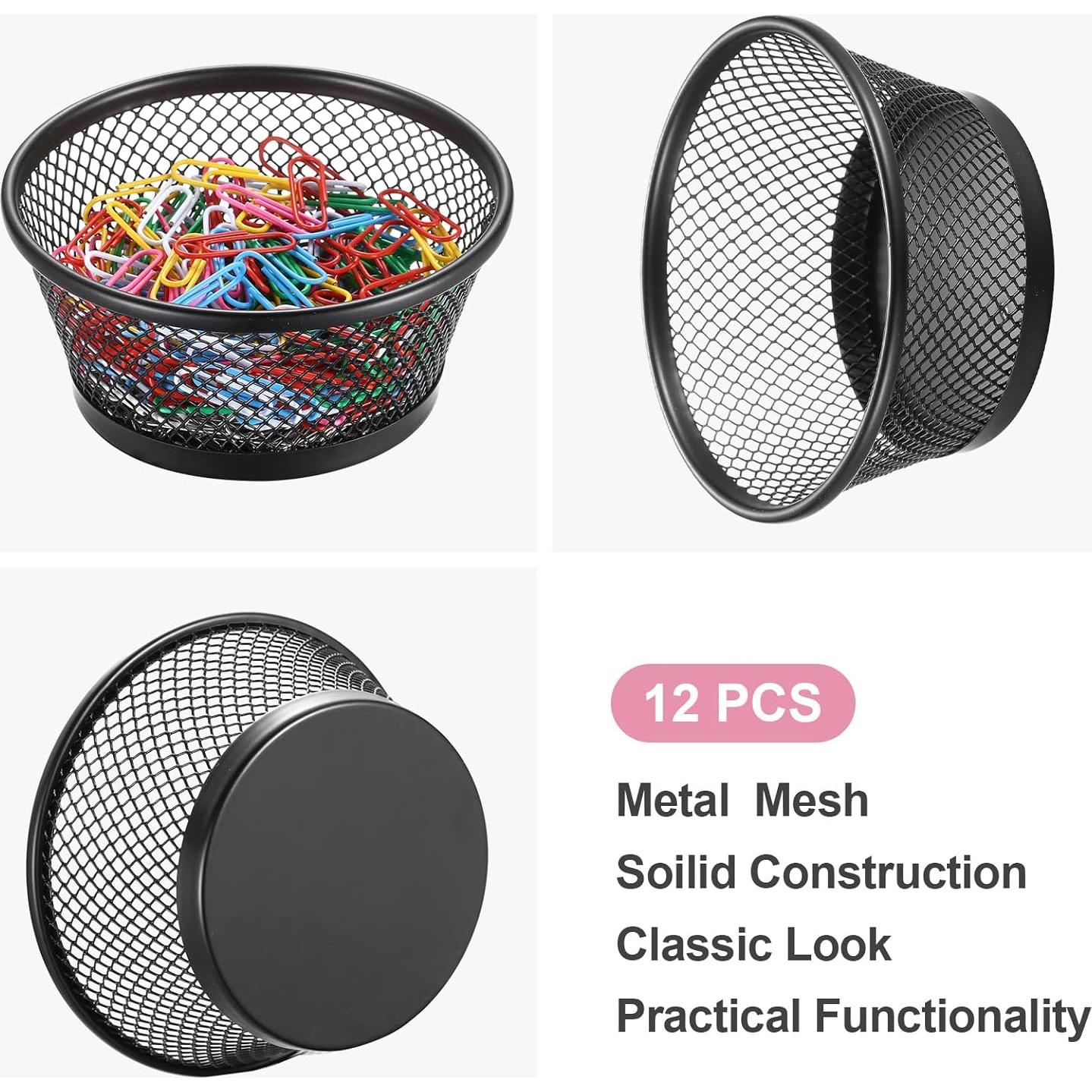 Organizador de Clips de Papel Fumete 12 Pcs Metal Negro 8x11x5 cm