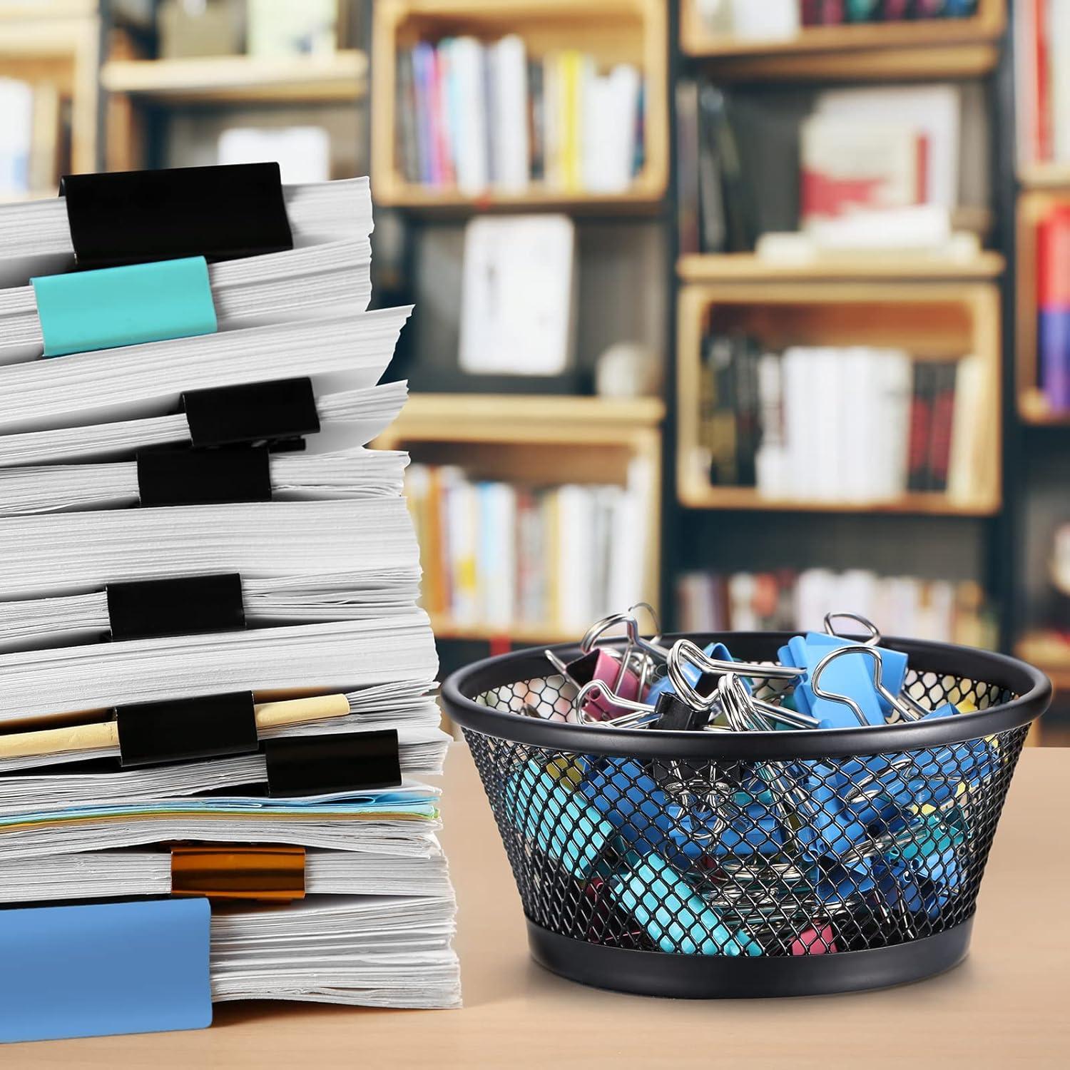 Organizador de Clips de Papel Fumete 12 Pcs Metal Negro 8x11x5 cm