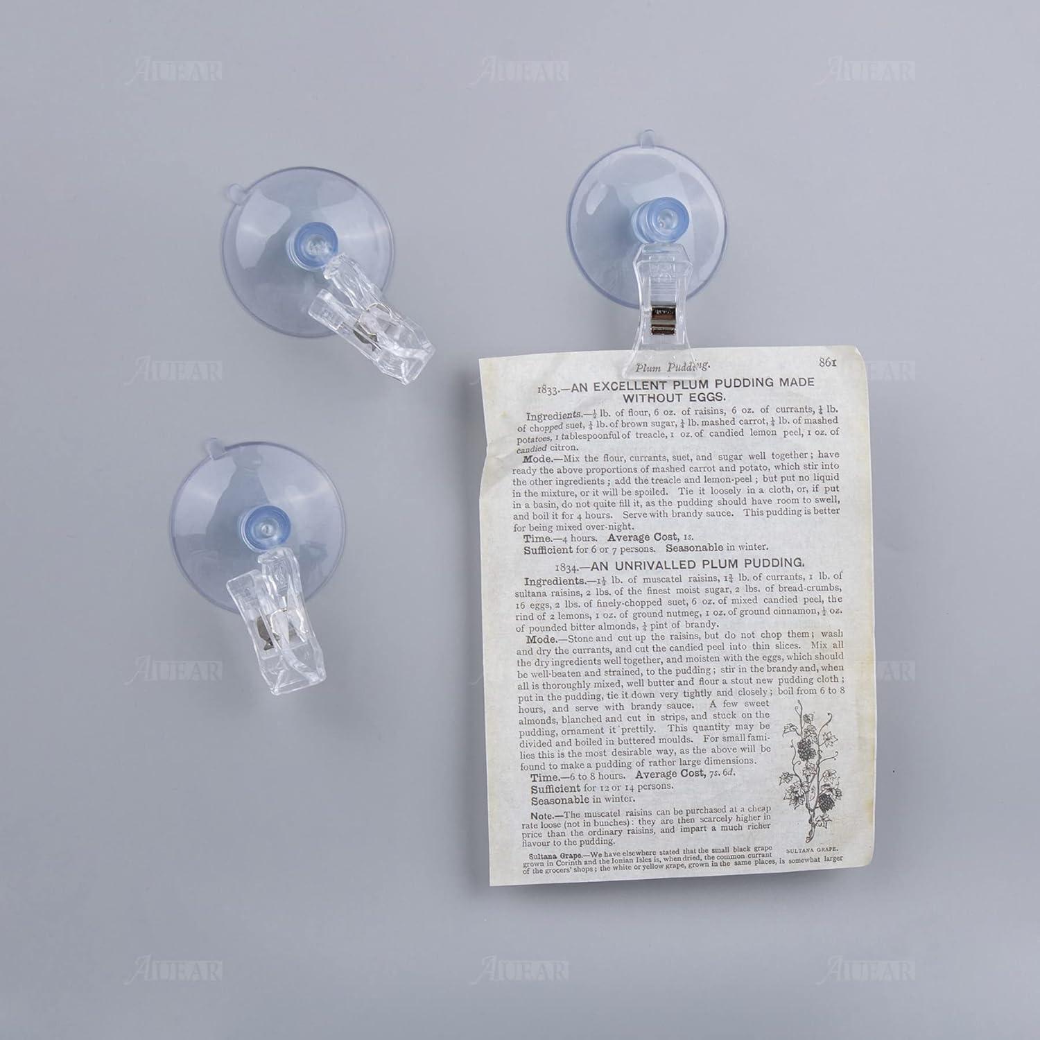 Clips de Ventosa Transparentes AUEAR - Paquete de 8 Unidades