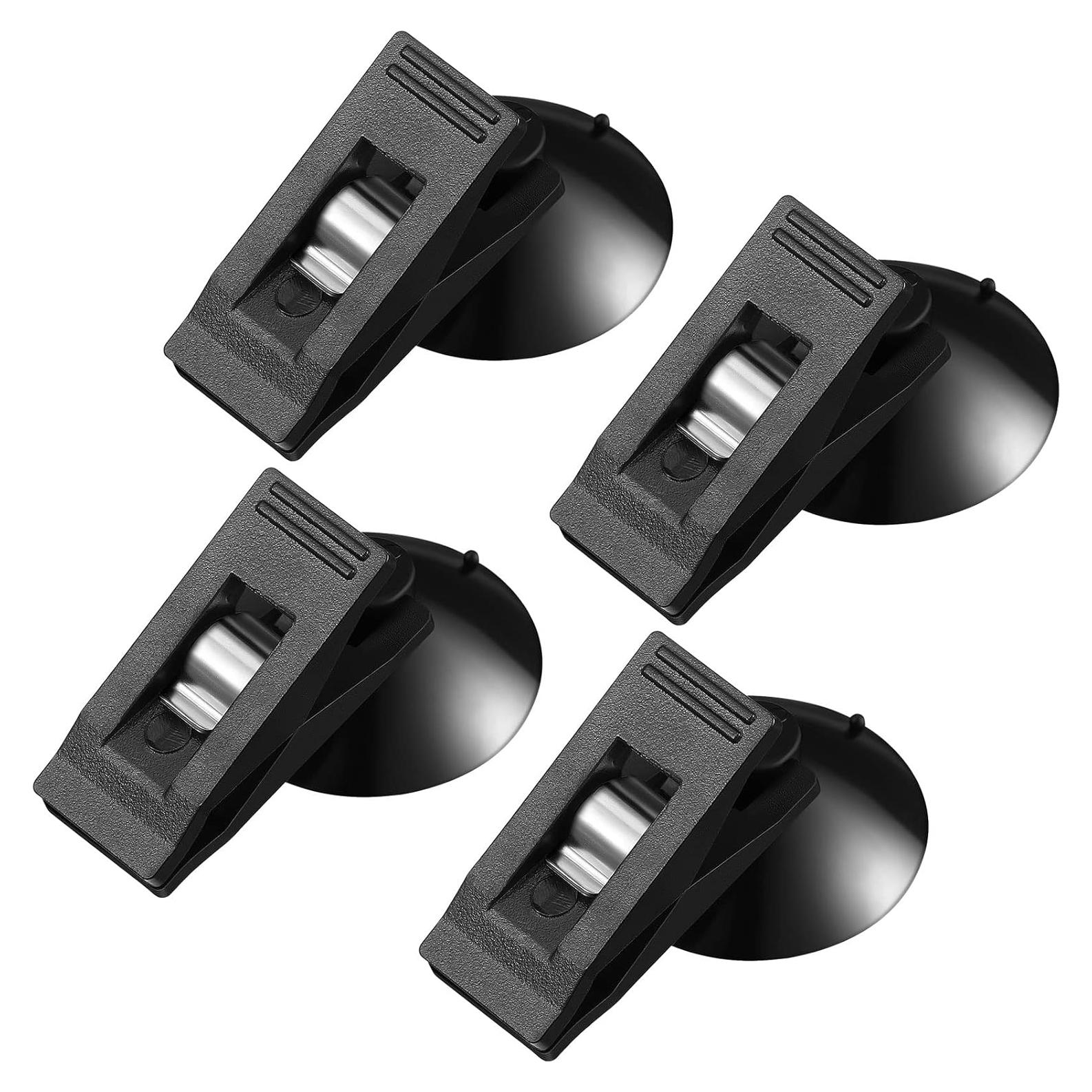 Clips de Ventosa Reutilizables Flutesan - 4 Pcs, 3 cm, Negro