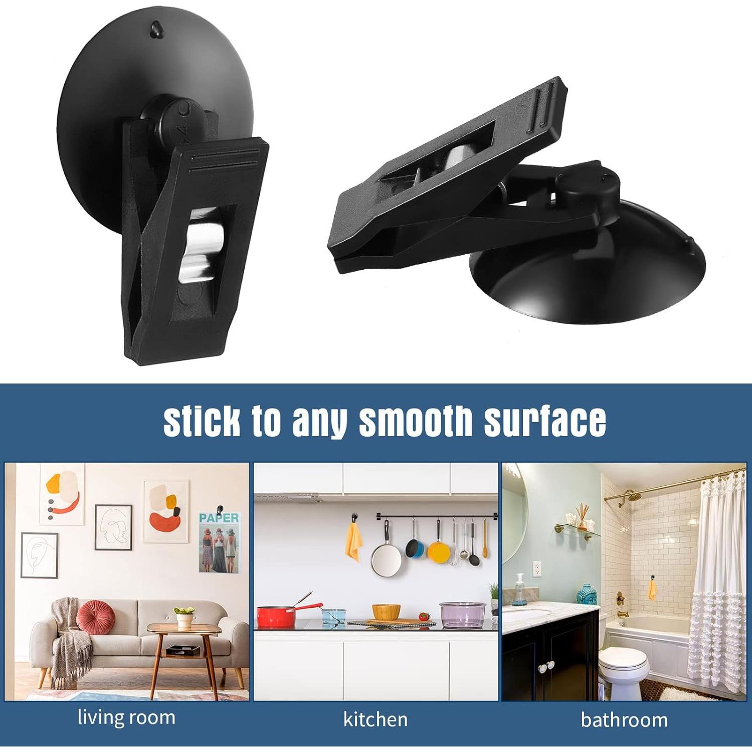 Clips de Ventosa Reutilizables Flutesan - 4 Pcs, 3 cm, Negro