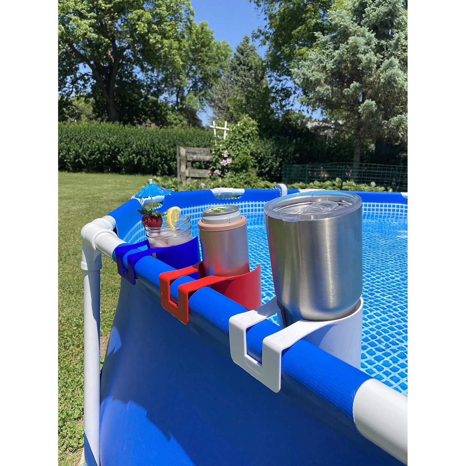 Soporte para vasos de piscina Storage Theory - Clip-on Azul - 4 Paquetes