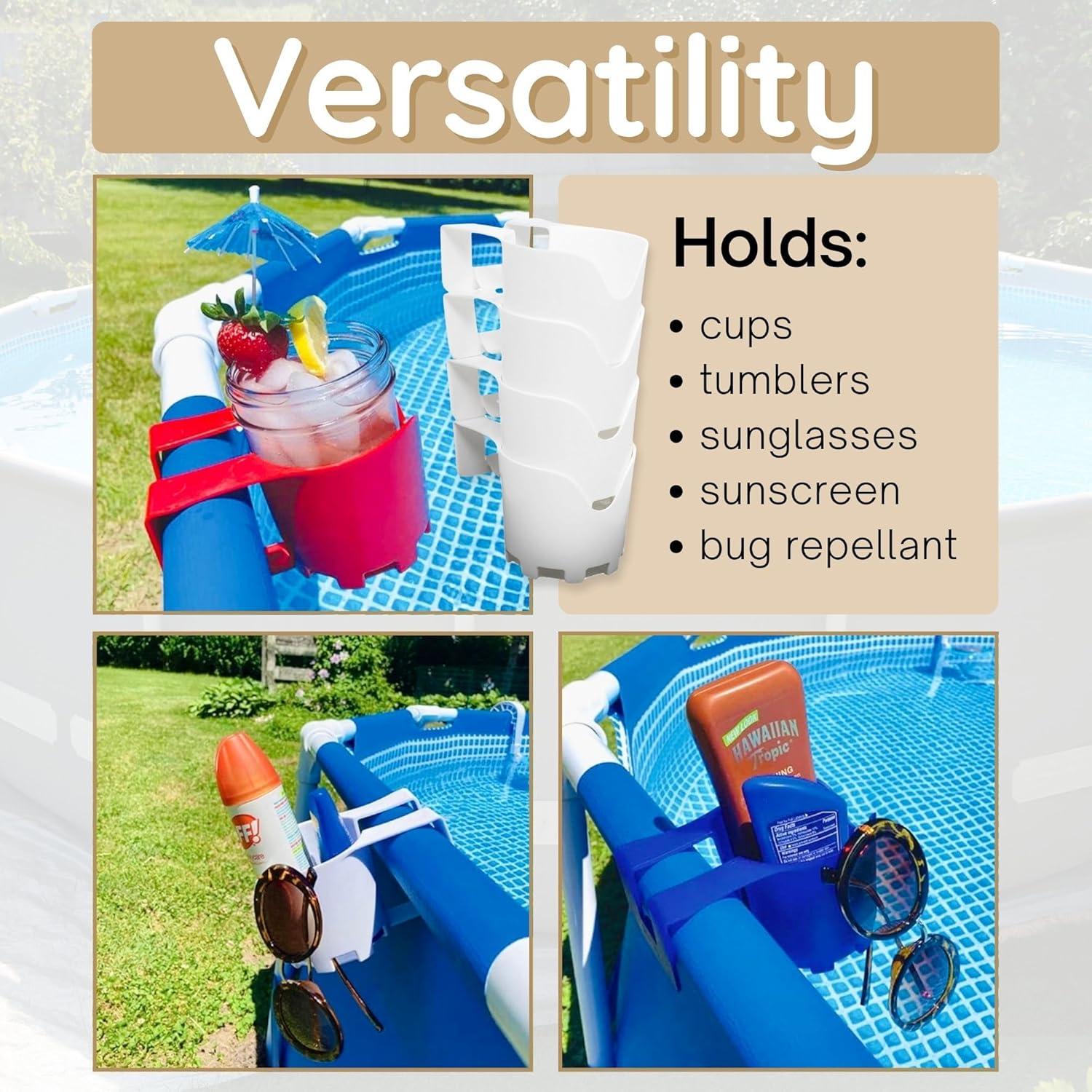 Soporte para vasos de piscina Storage Theory - Clip-on Azul - 4 Paquetes
