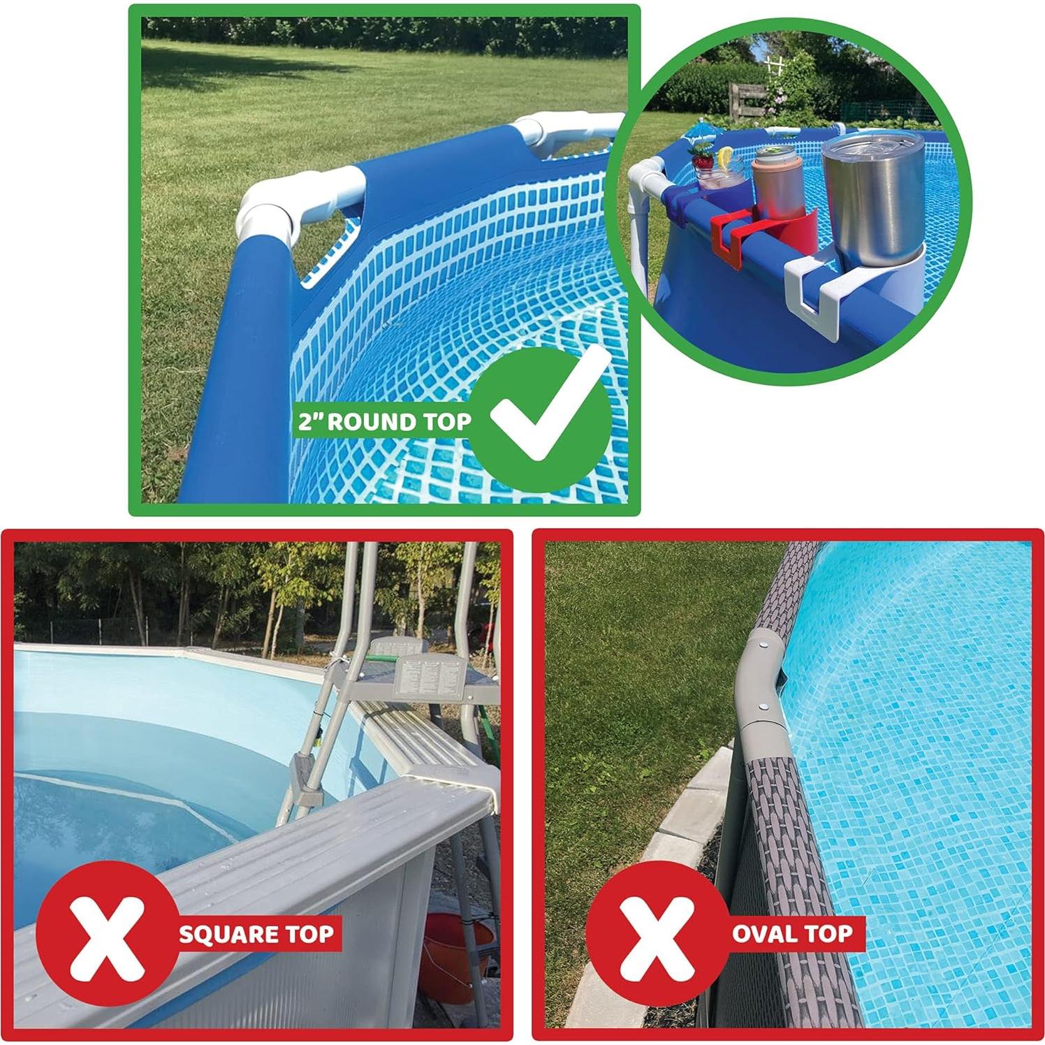 Soporte para vasos de piscina Storage Theory - Clip-on Azul - 4 Paquetes