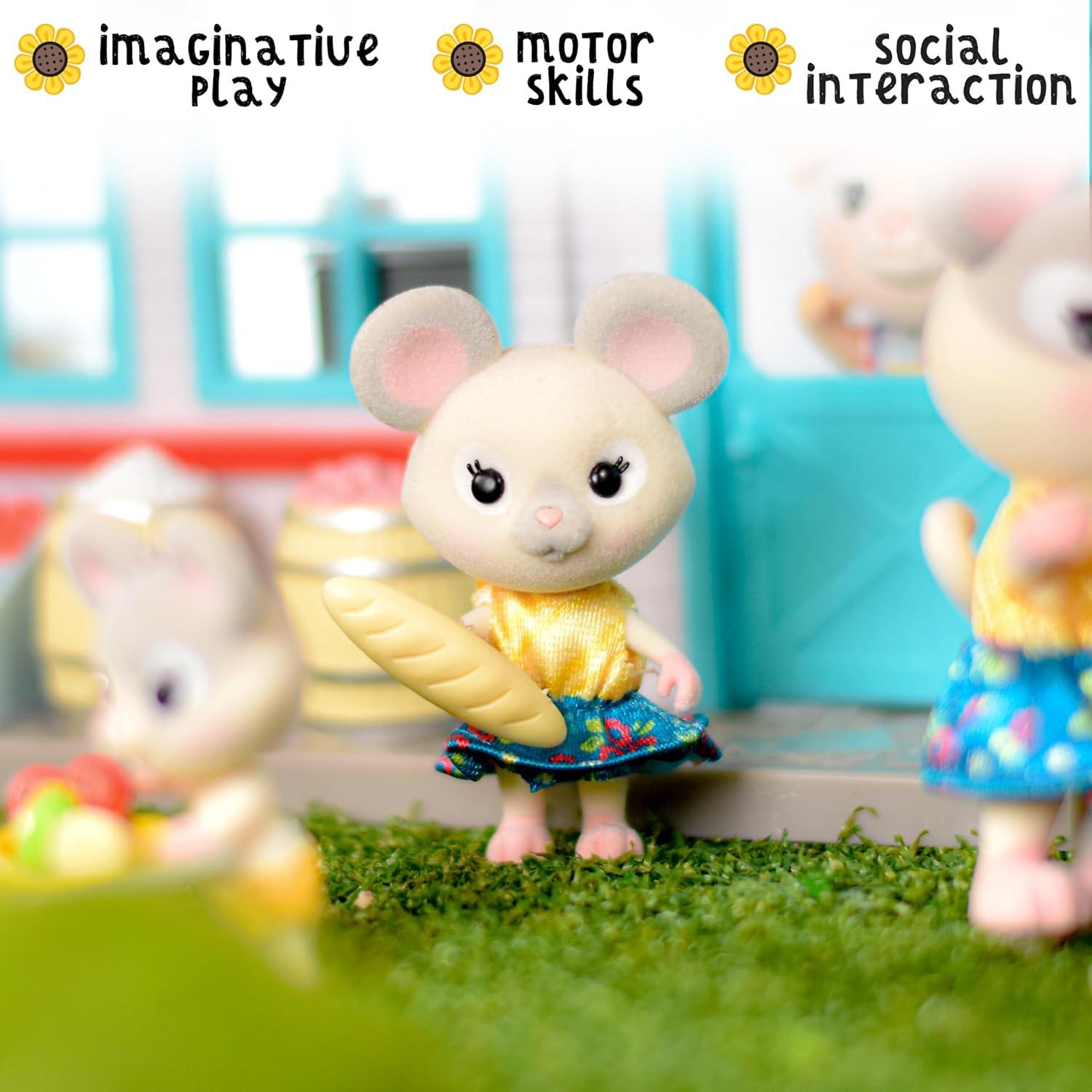 Familia Ratón Cheddars - 4 Figuras Miniatura de Felpa