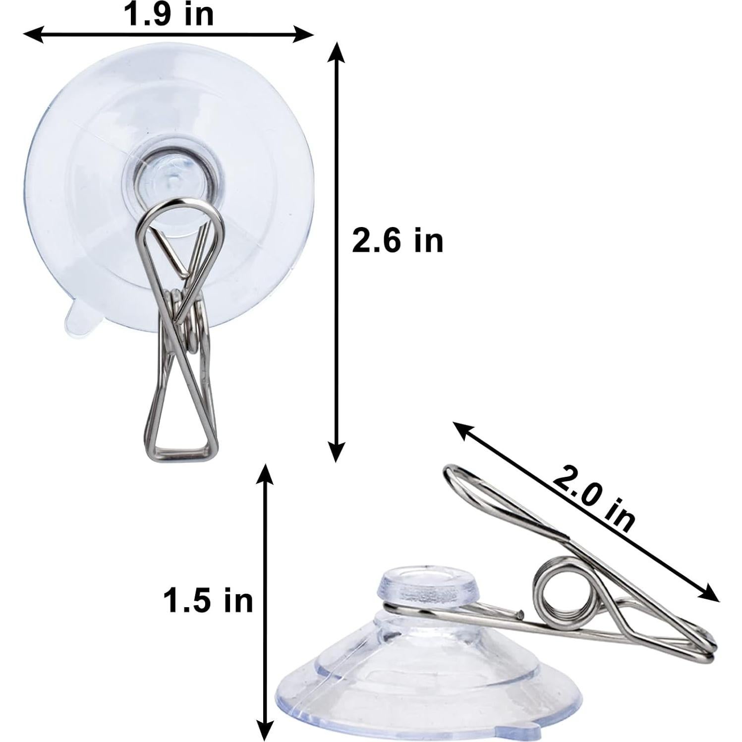 Clips de Ventosa AccEncyc 24 Pcs 45mm Transparentes para Ventanas