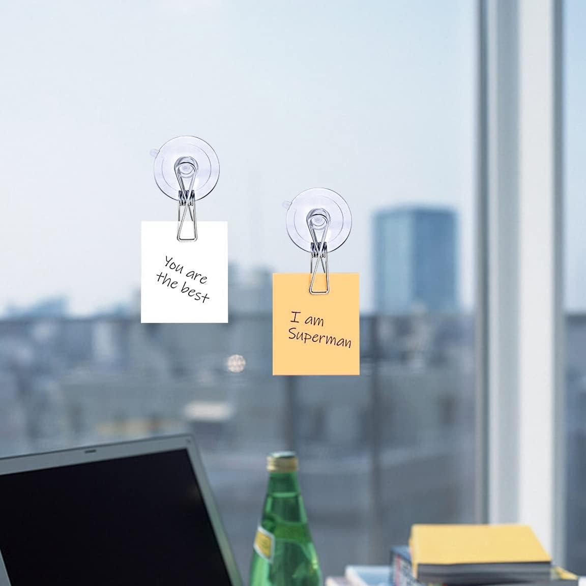 Clips de Ventosa AccEncyc 24 Pcs 45mm Transparentes para Ventanas