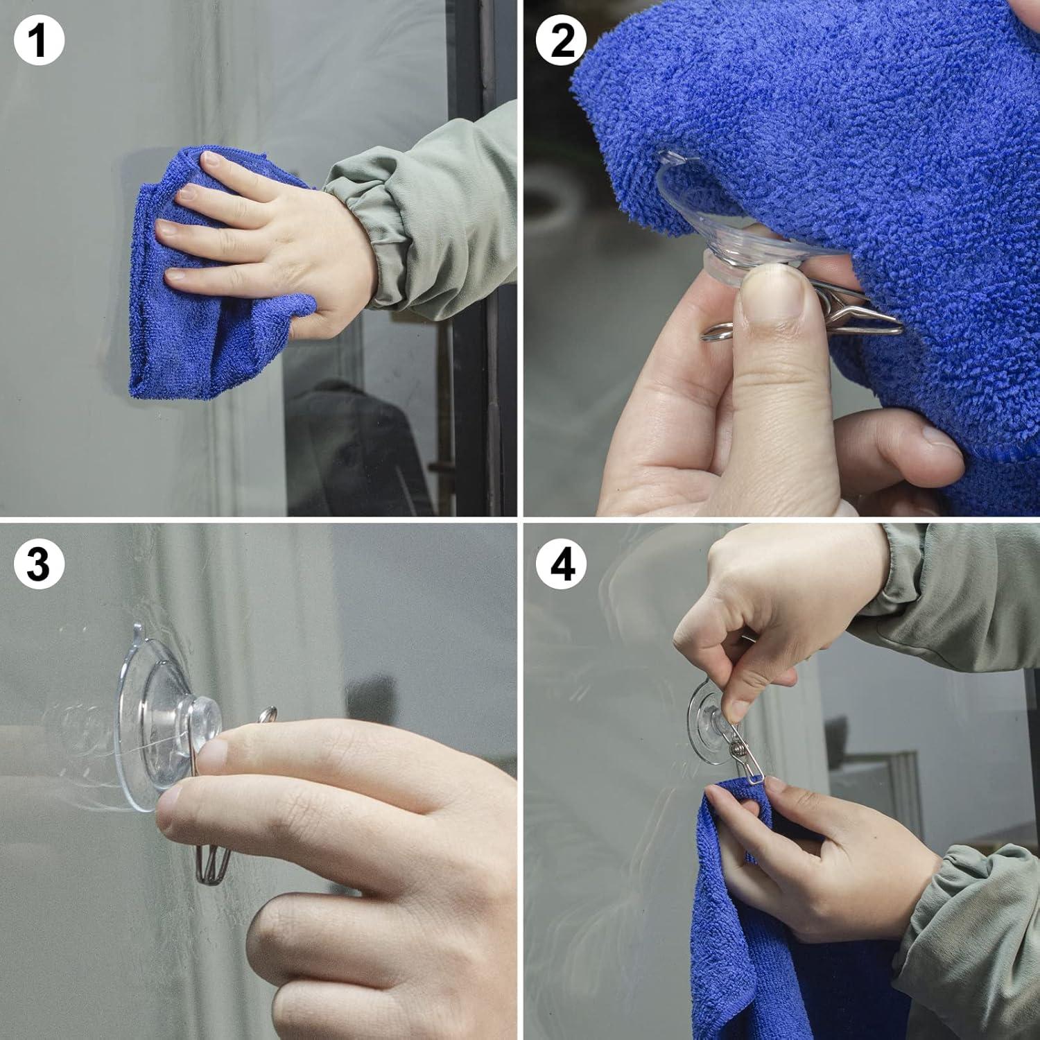 Clips de Ventosa AccEncyc 24 Pcs 45mm Transparentes para Ventanas