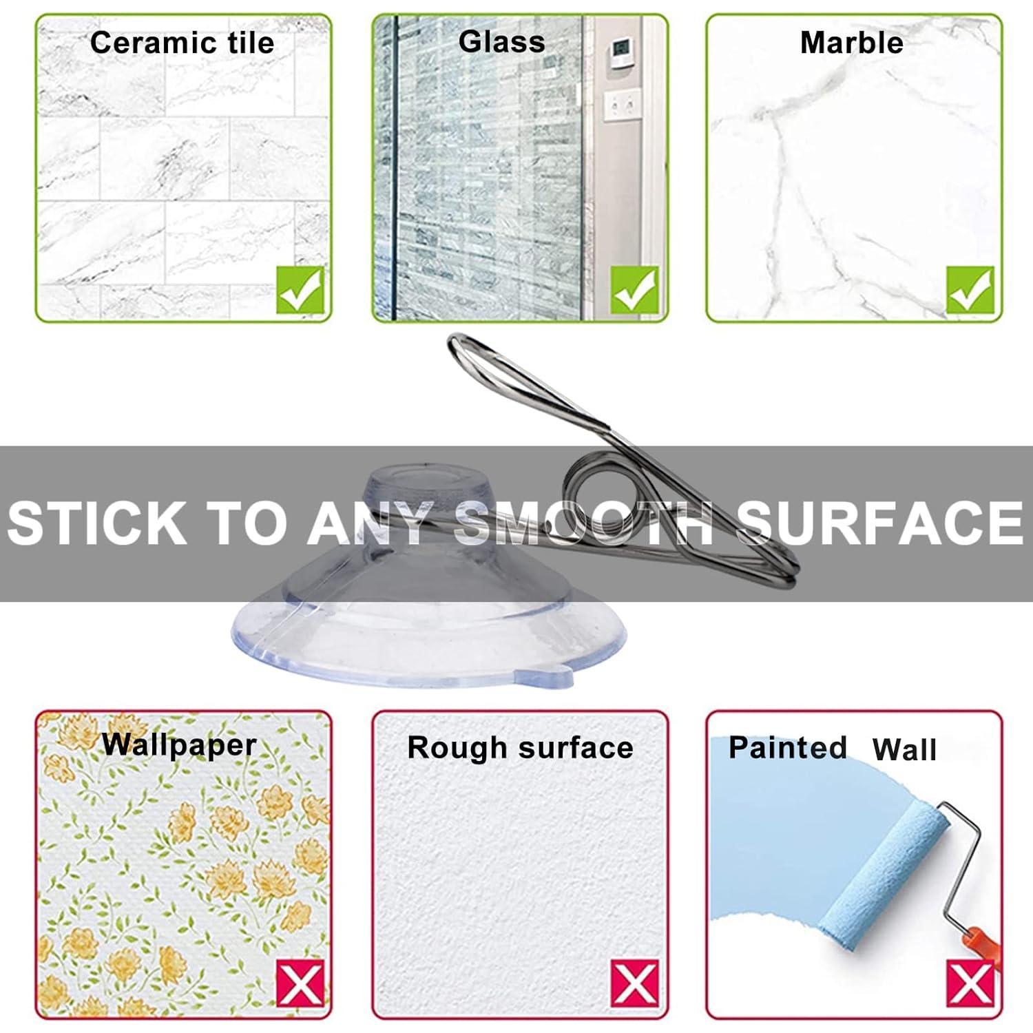 Clips de Ventosa AccEncyc 24 Pcs 45mm Transparentes para Ventanas