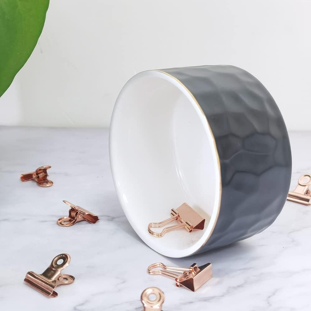 Soporte para Clips de Papel Cerámica CROWNOS Negro 9.9x5.1 cm