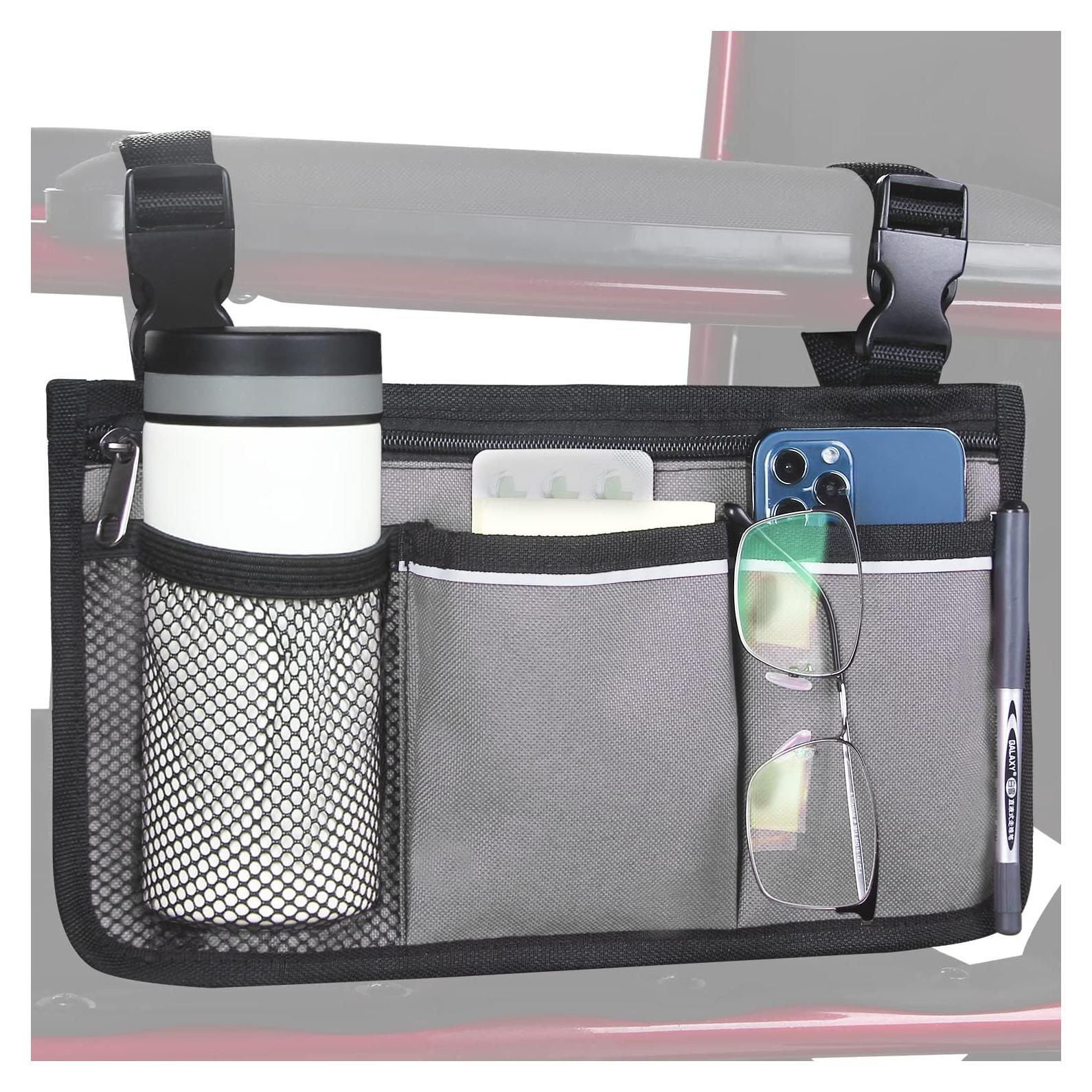 Bolsa Lateral para Silla de Ruedas HSGEZUOQI Gris Impermeable