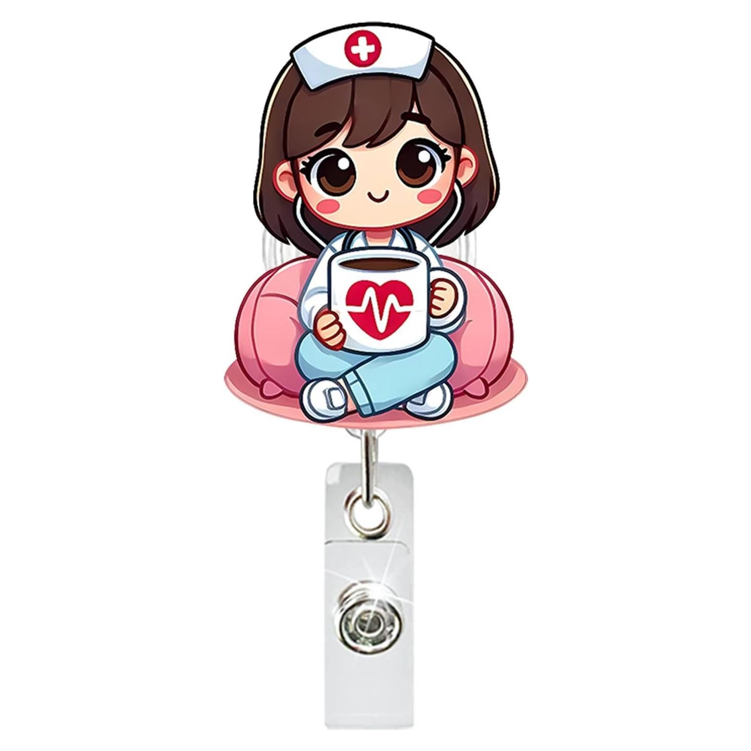 Carrete de Insignia de Enfermera Corazón Genérico 4.5 cm