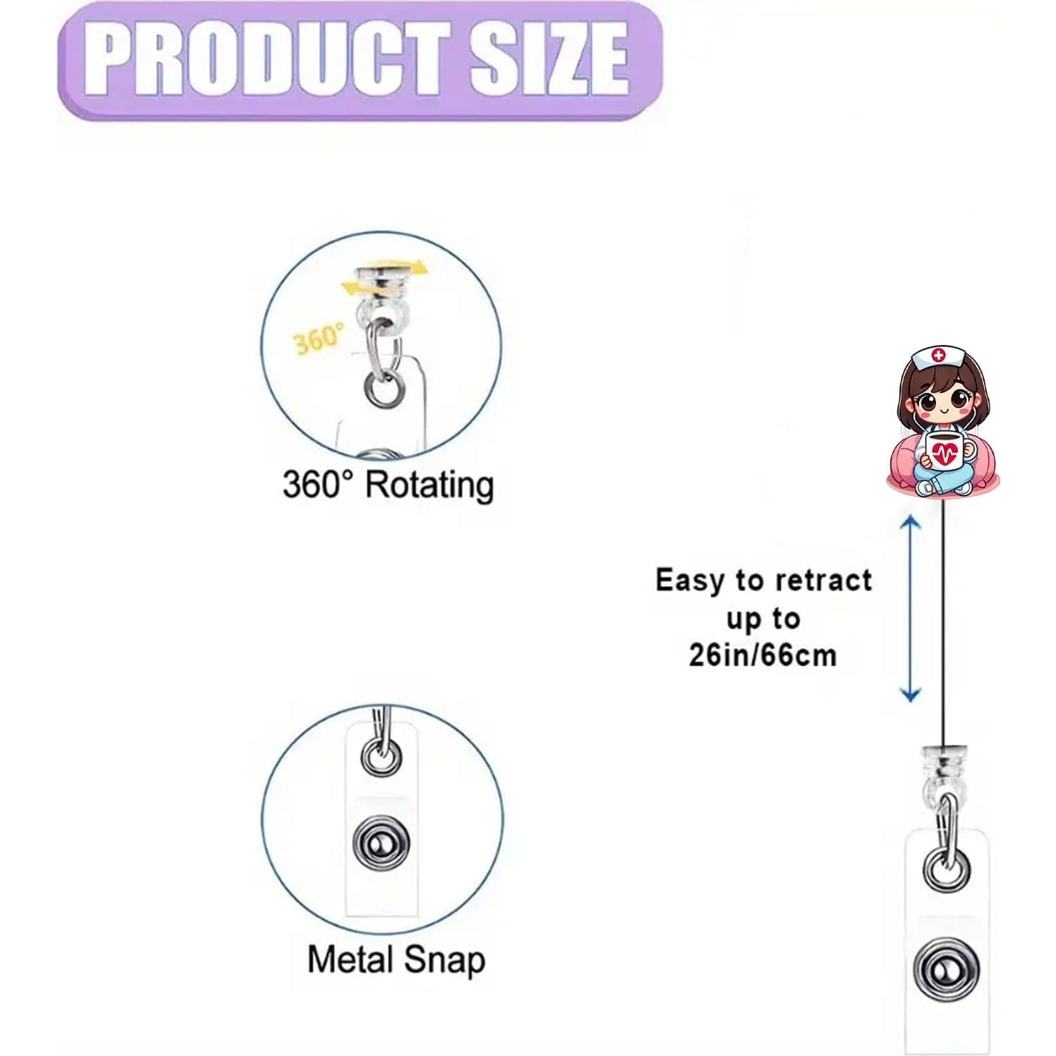 Carrete de Insignia de Enfermera Corazón Genérico 4.5 cm