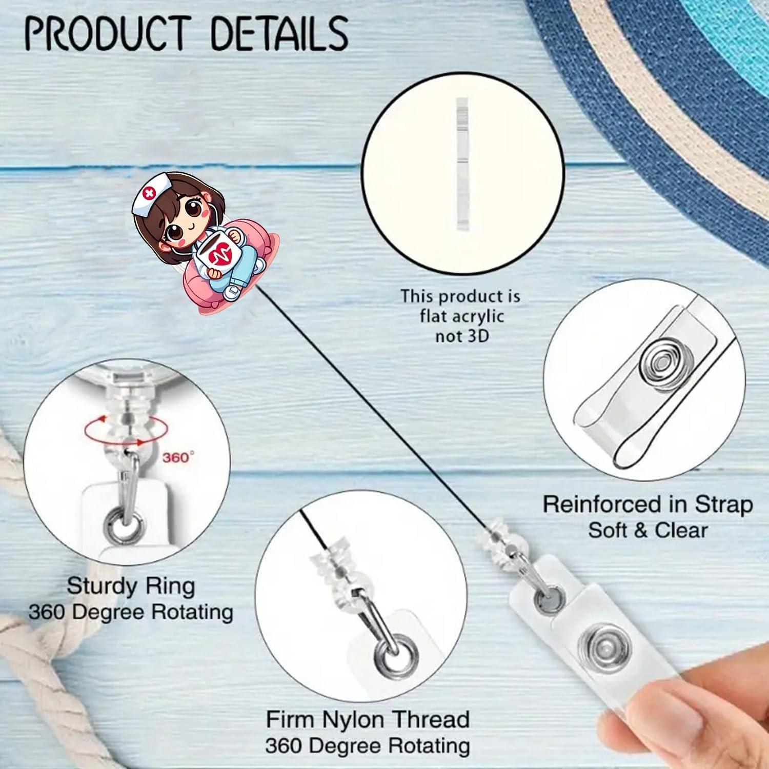 Carrete de Insignia de Enfermera Corazón Genérico 4.5 cm