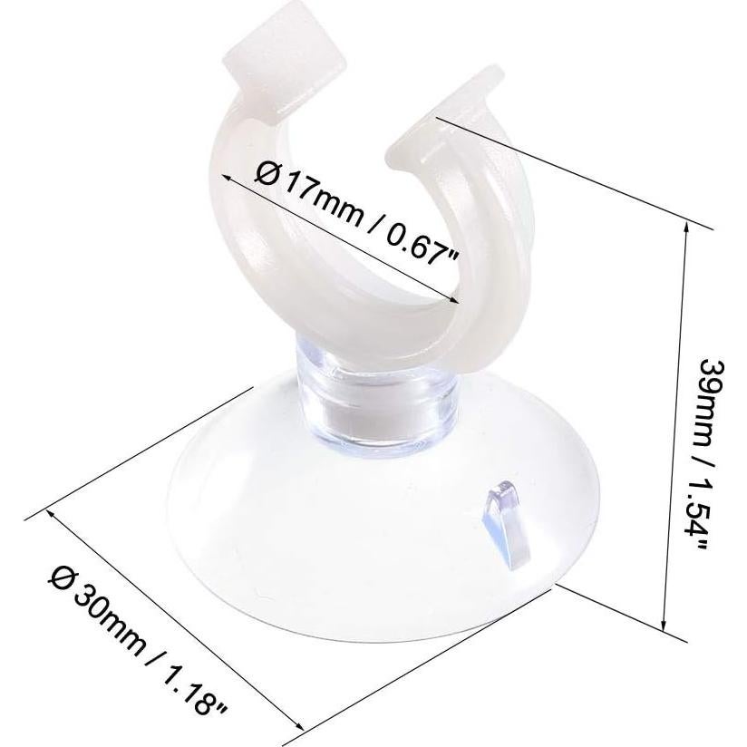 Clips de Ventosa para Tubos de Aire Acuario uxcell 17mm 12Pcs