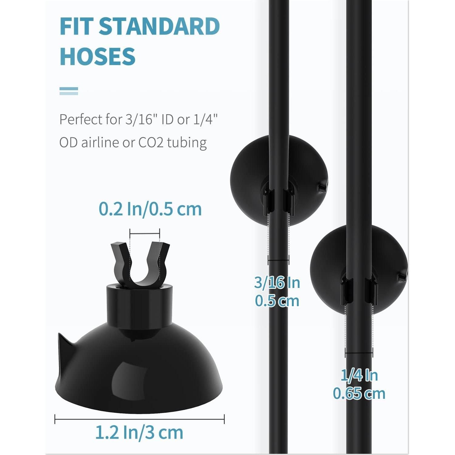 Pinzas de Ventosa Pawfly para Tubos de Aire 3/16" ID - Paquete de 20