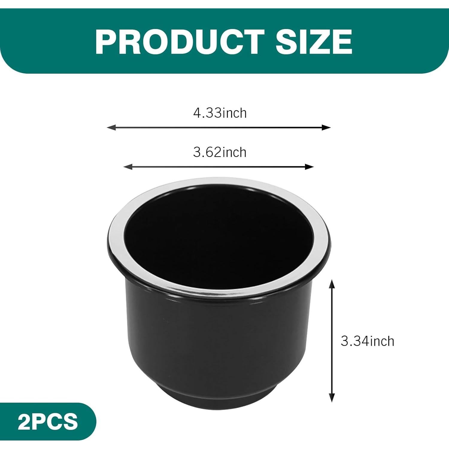Insertos para Portavasos Zikefest 2PCS Universales Negro