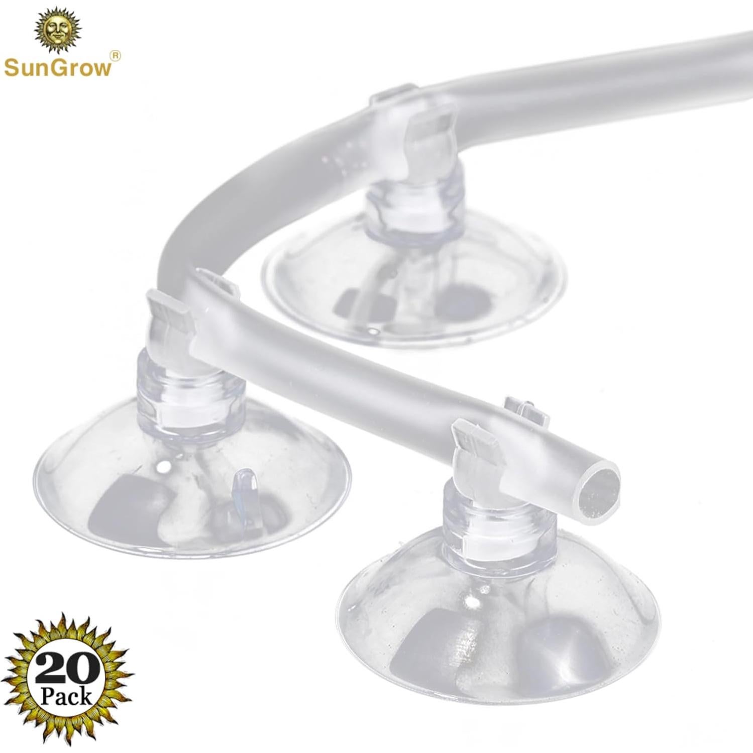 Clips de Ventosa para Acuario SunGrow - Paquete de 20 Piezas