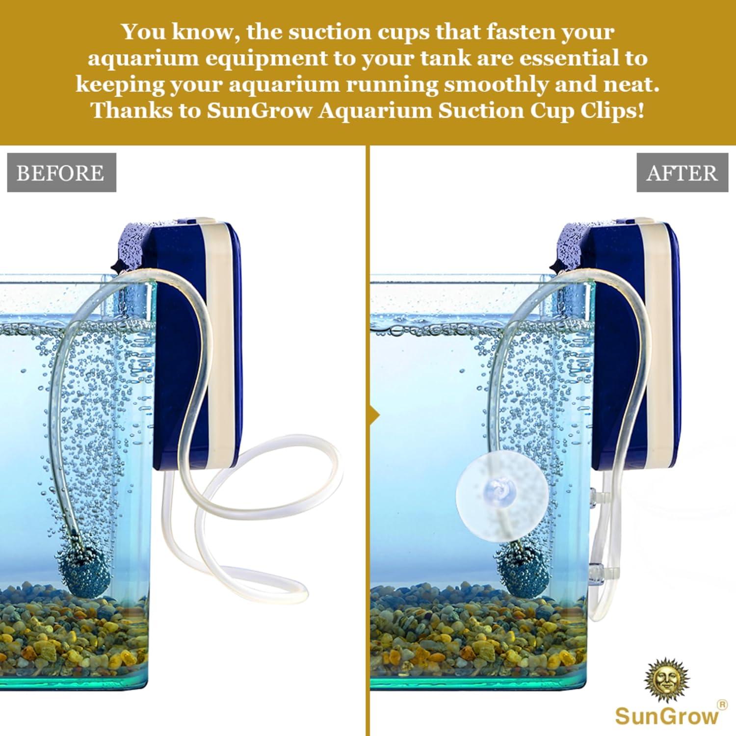 Clips de Ventosa para Acuario SunGrow - Paquete de 20 Piezas