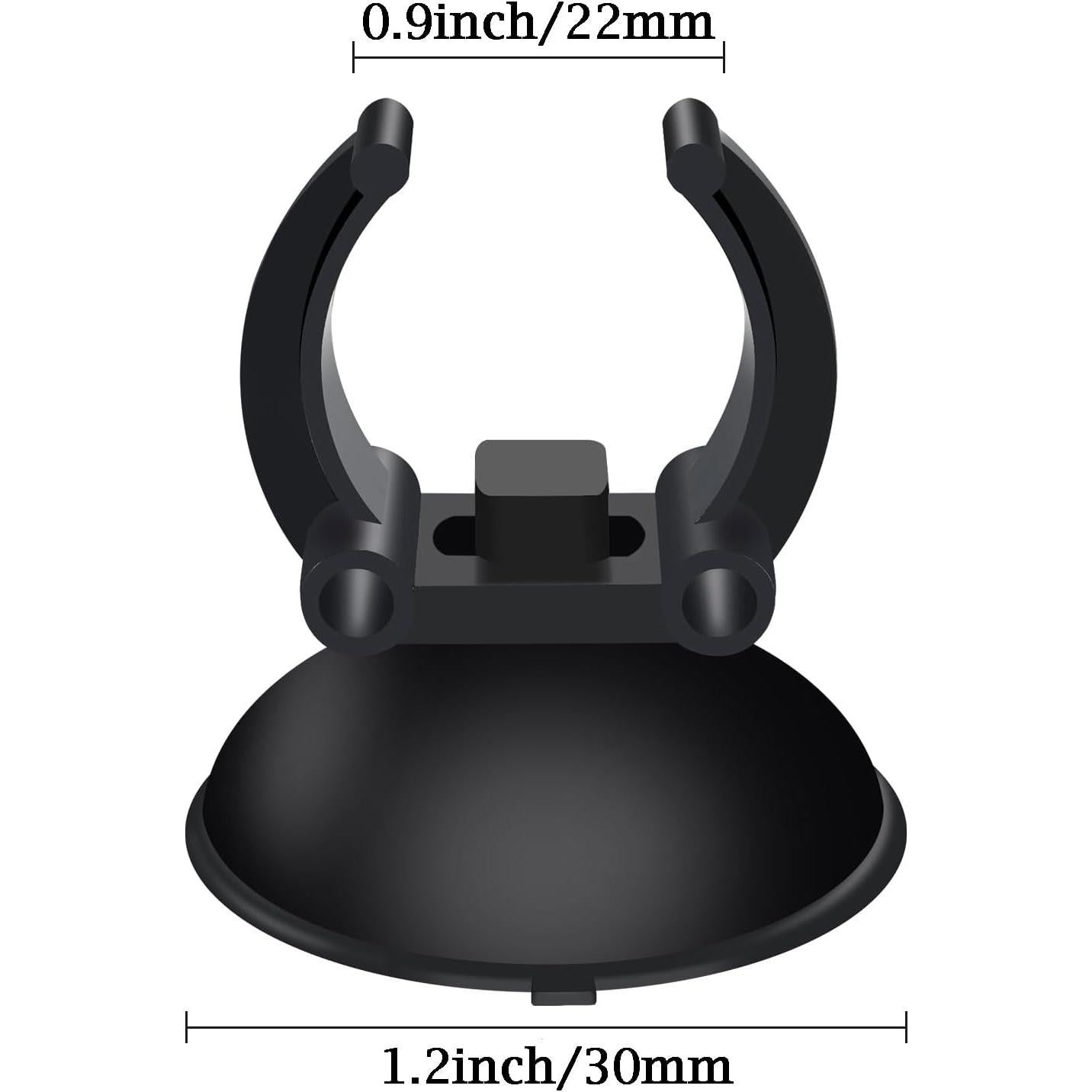 AQUANEAT 12 Ventosas para Acuario con Clip Negro 3.05 cm