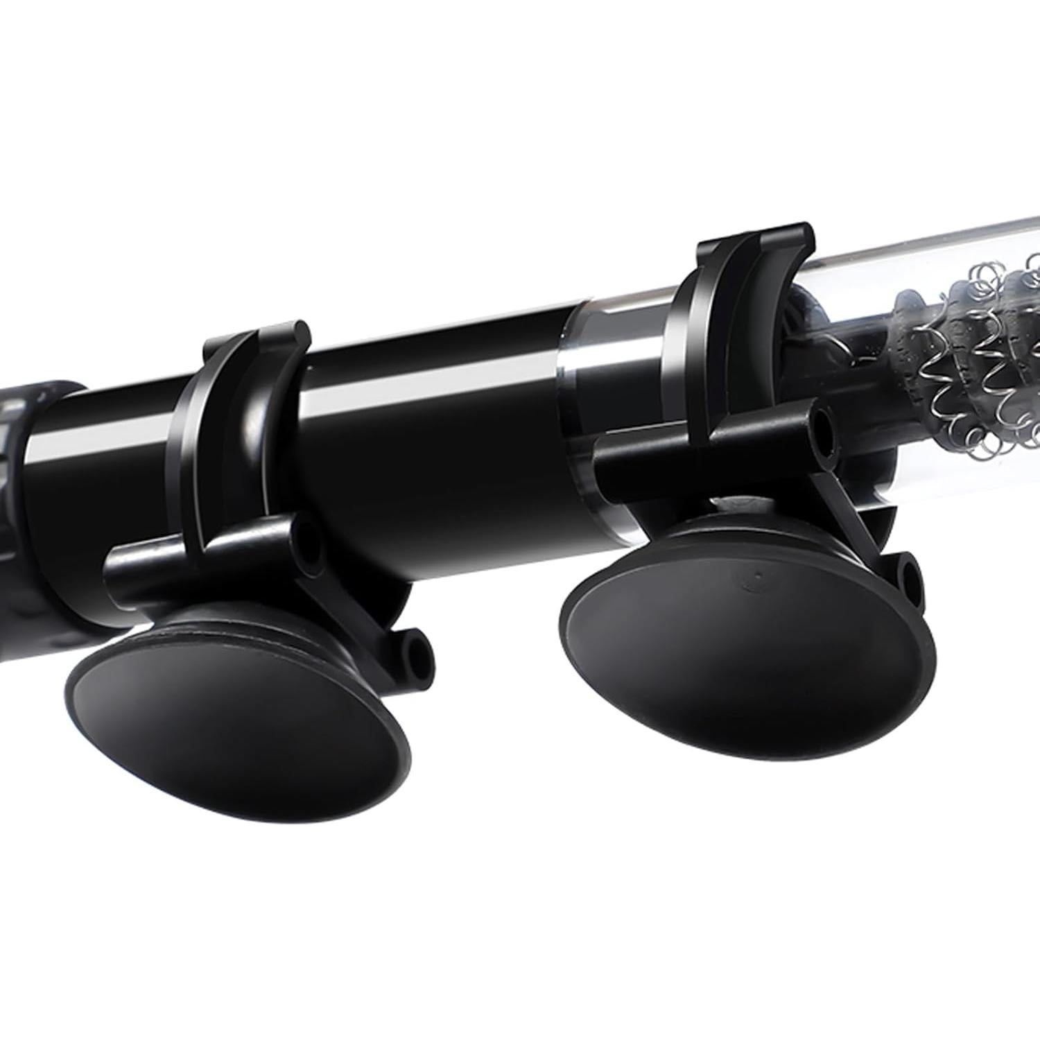 AQUANEAT 12 Ventosas para Acuario con Clip Negro 3.05 cm