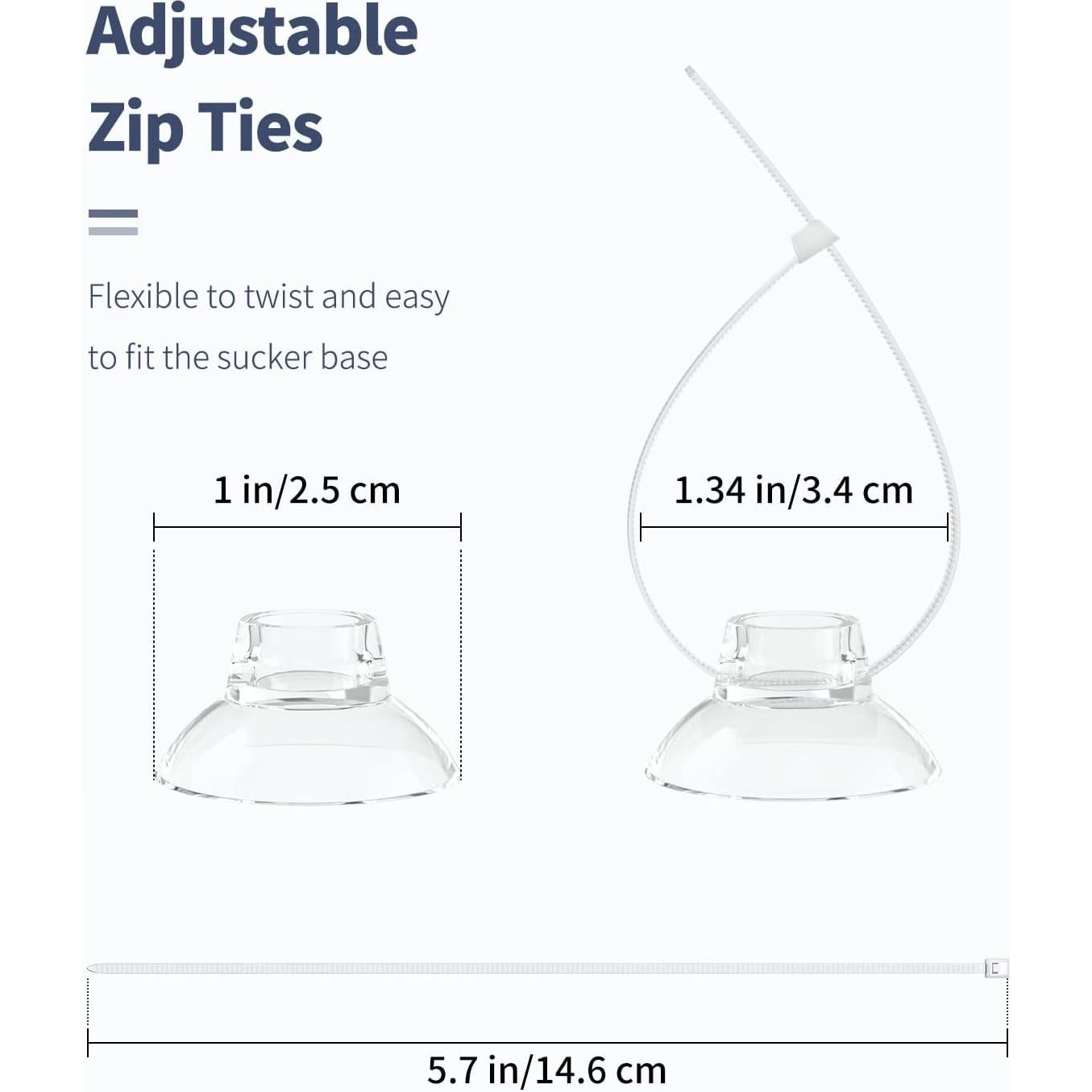 Paquete de 10 Ventosas Pawfly con Bridas Ajustables para Acuario