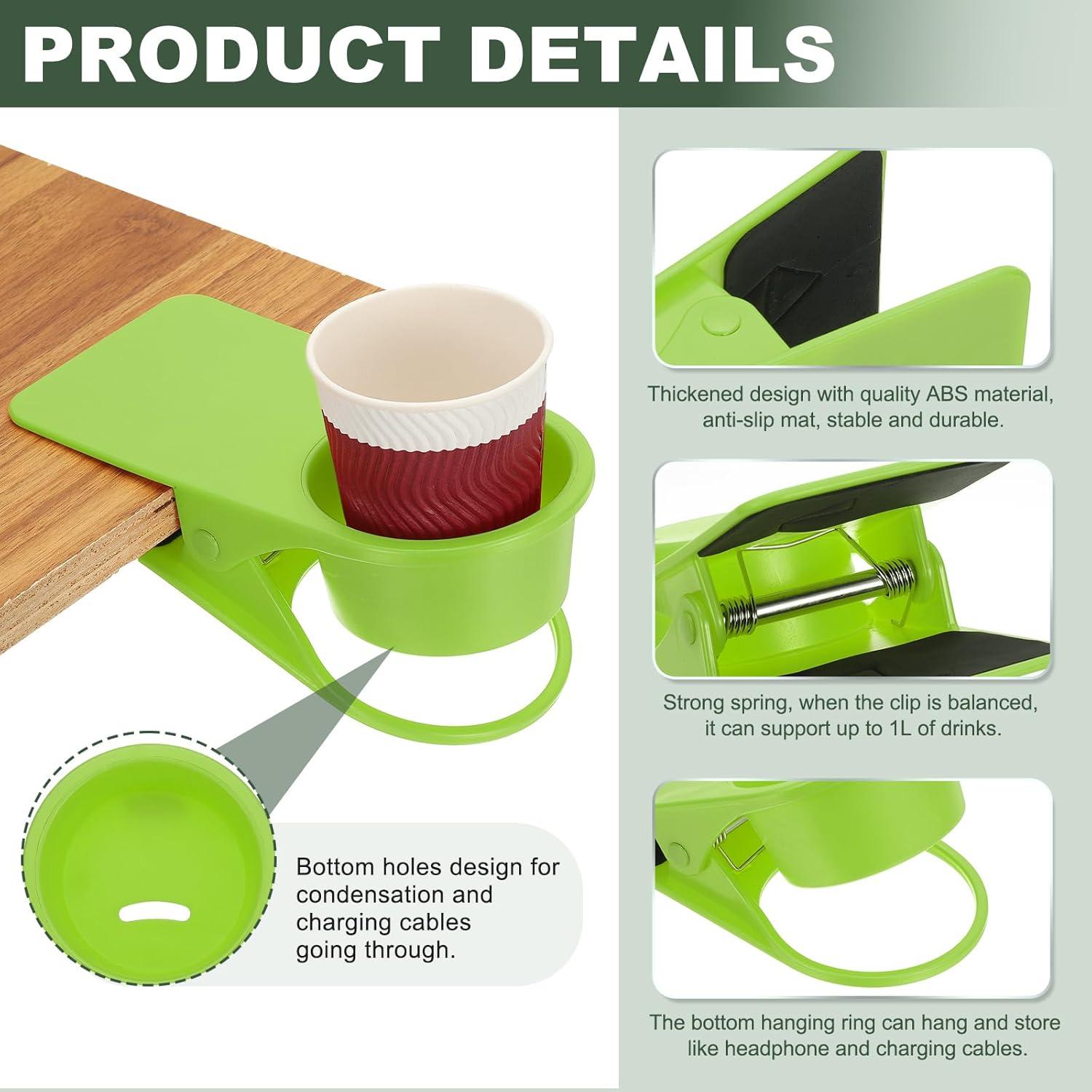 Soporte para Taza PATIKIL Verde, Clip para Mesa y Sillas