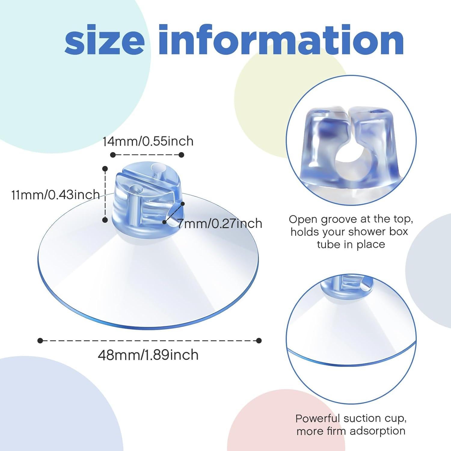 Conectores de Ducha Tondiamo 6 Piezas con Ventosas y Anillos