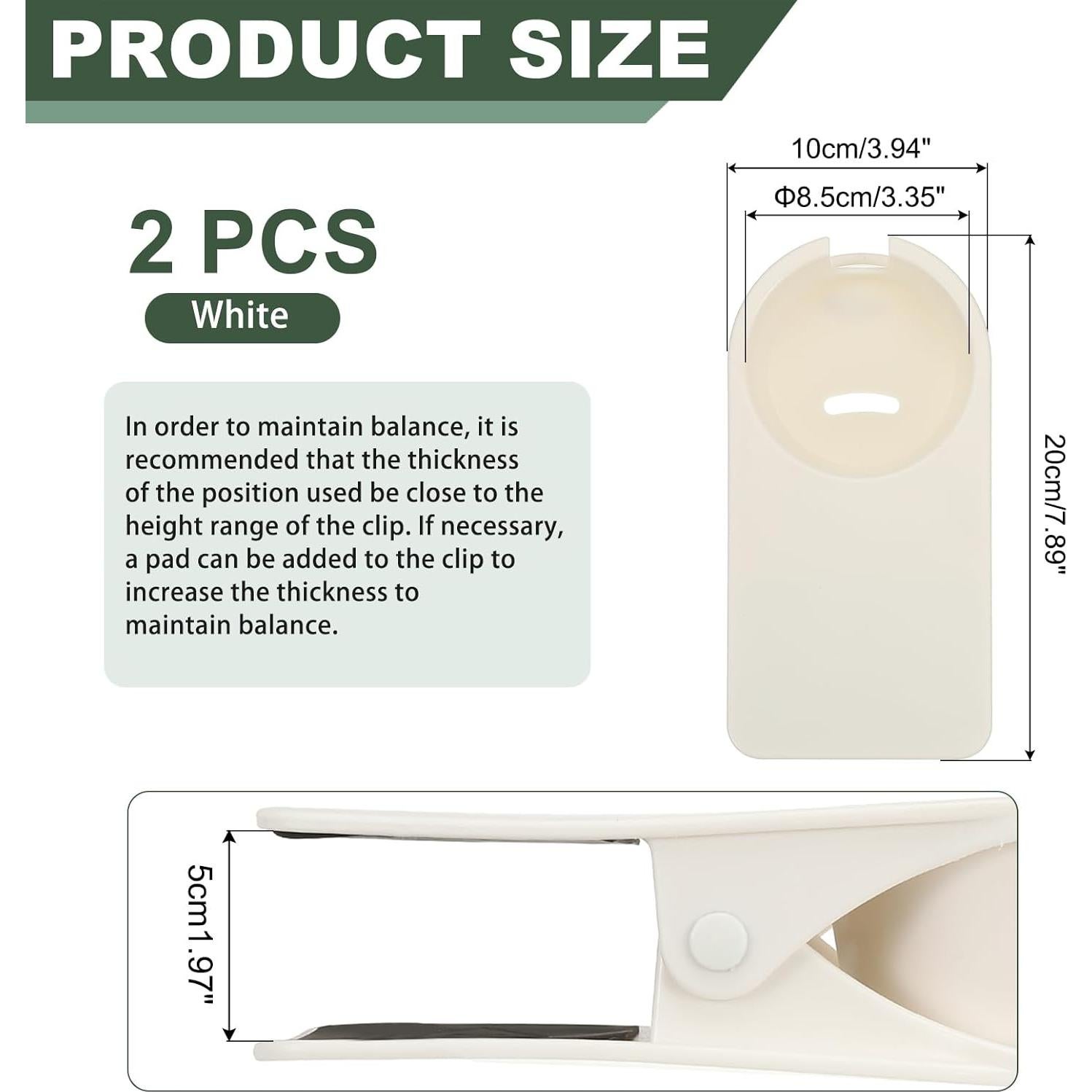 Soporte para Taza PATIKIL, 2 Pcs Clip para Mesa Blanco