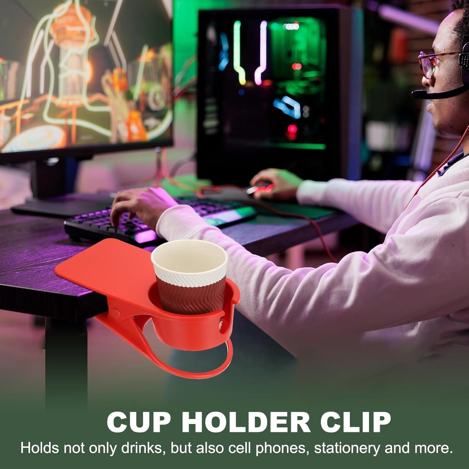 Soporte para Taza PATIKIL, 2 Pcs Clip para Mesa Blanco