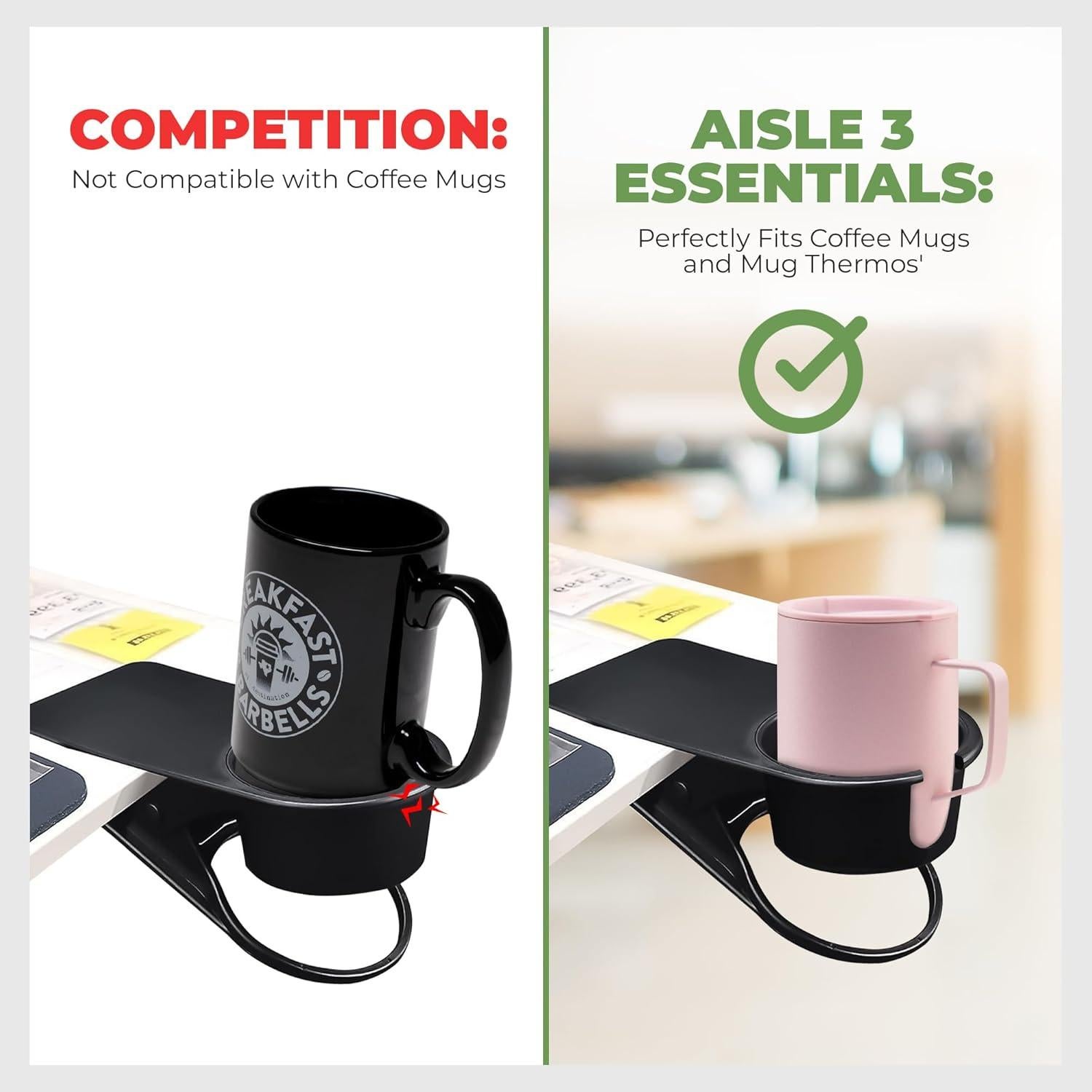 Soporte para Tazas Aisle 3 Essentials - Clip para Mesa 1-Pack