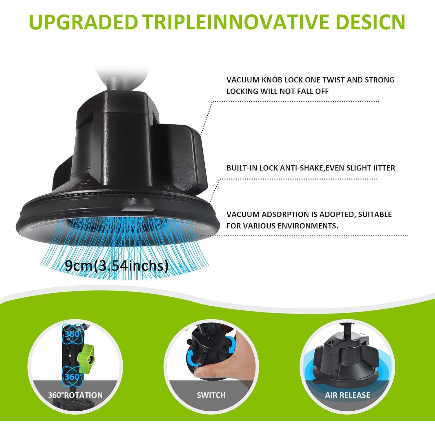 Soporte de Ventosa HYS para Micrófono de Radio 9 cm
