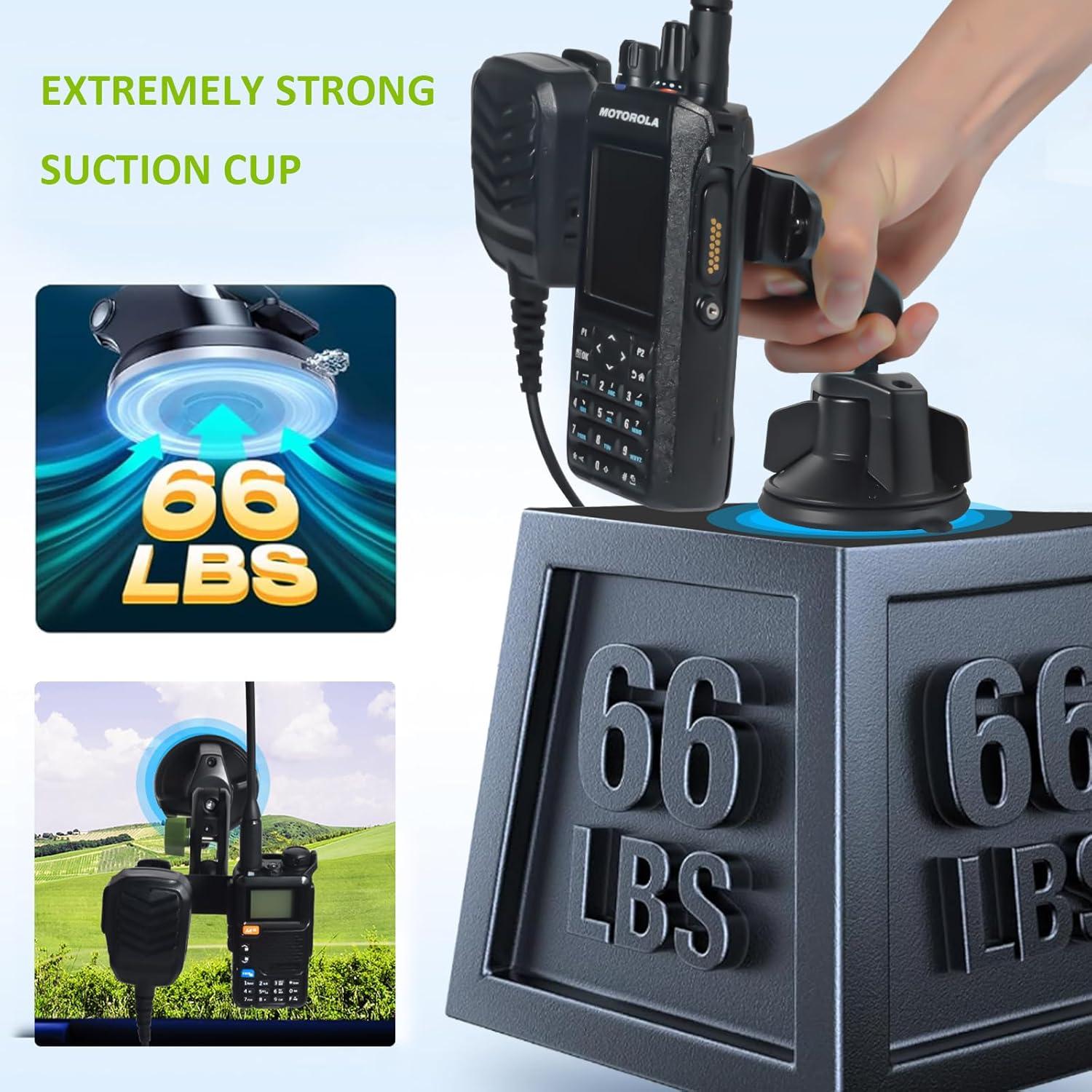 Soporte de Ventosa HYS para Micrófono de Radio 9 cm