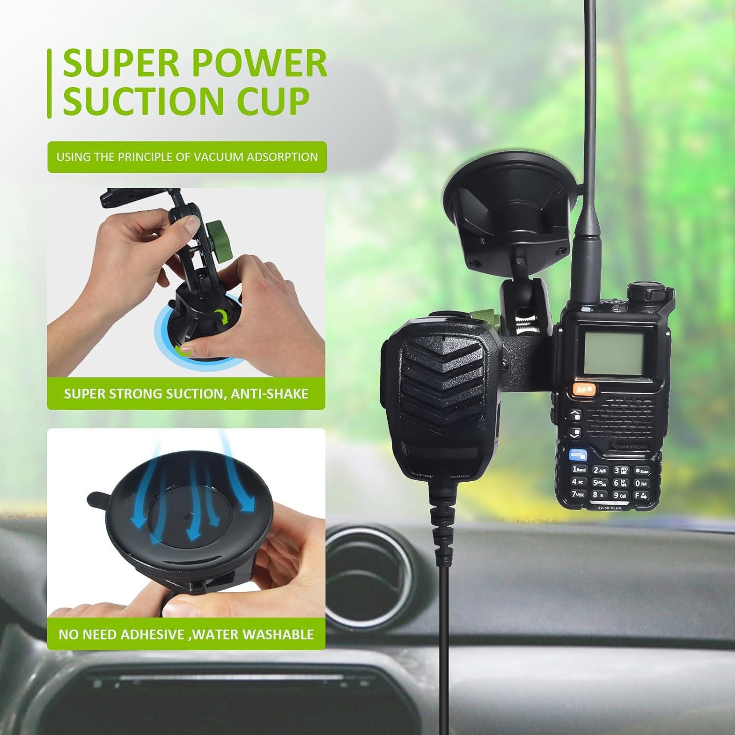 Soporte de Ventosa HYS para Micrófono de Radio 9 cm