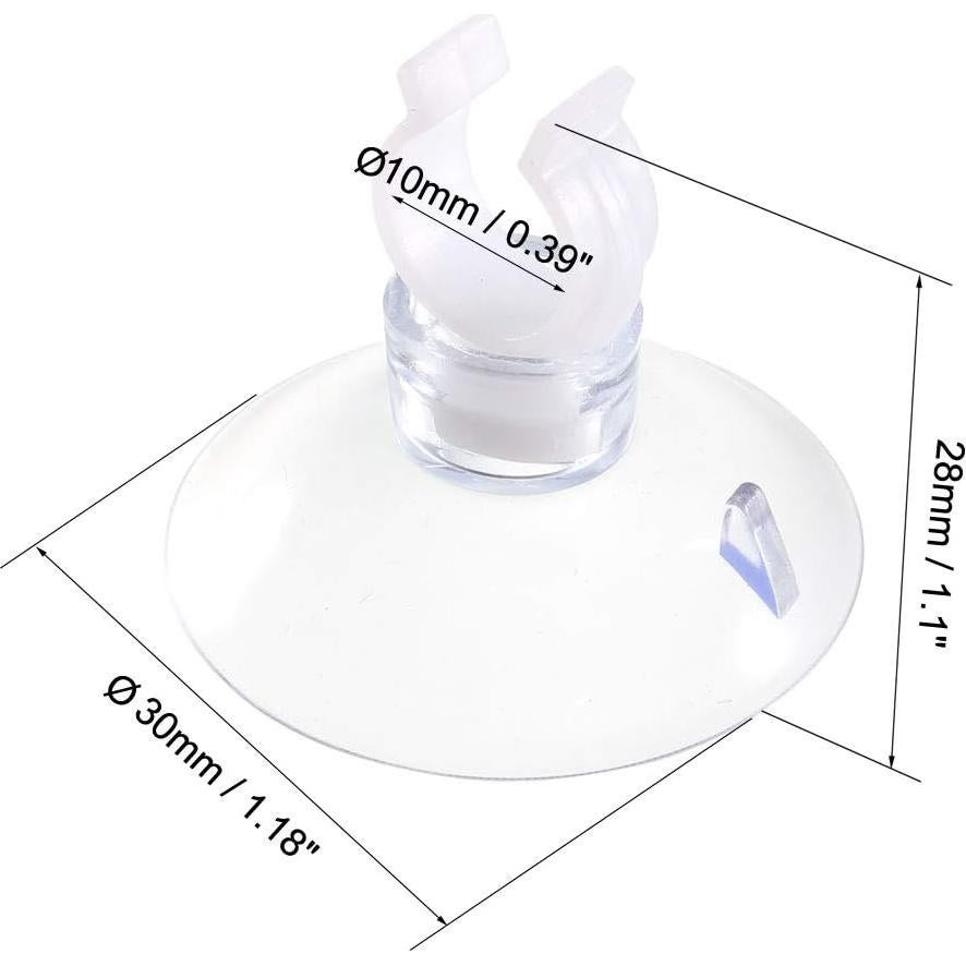 Clips de Ventosa para Tubos de Aire Acuario uxcell 10mm 20Pcs