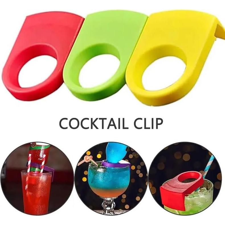5 Clips de Plástico Coloridos para Sujetar Botellas y Copas