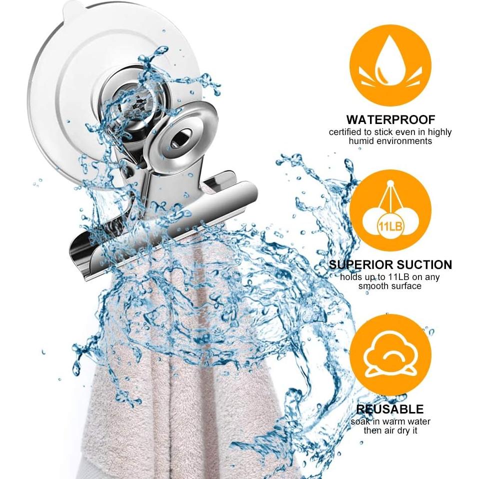 Clip de Ventosa Aufind 12 Piezas Soporte Fuerte para Baño y Cocina