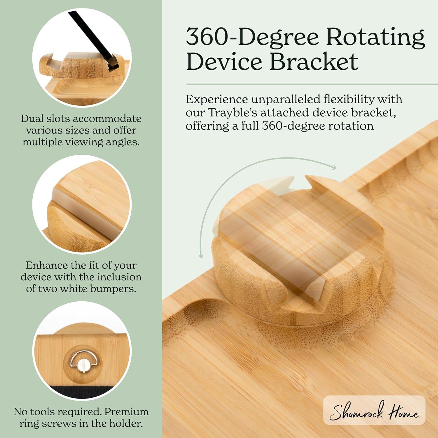 Mesa de Brazo de Sofá Shamrock Home Plegable Marrón 40x28cm
