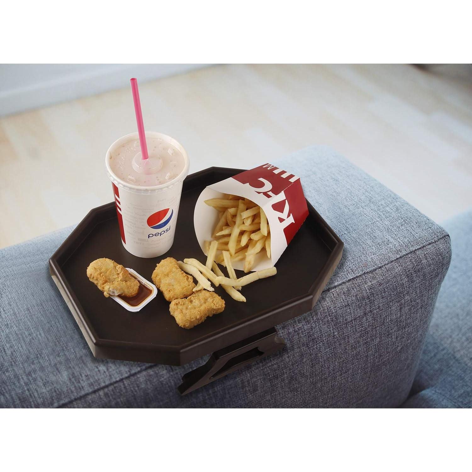 Mesa de Clip para Brazo de Sofá CHVOMNASE Marrón 30.99x22.86cm