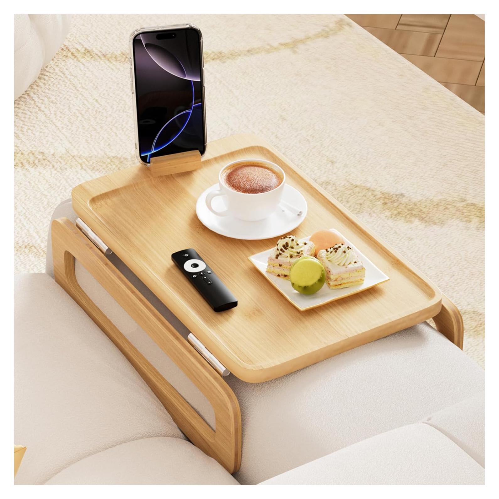 Bandeja de Sofá Plegable Oiehur de Bambú Natural 37.85x23.88cm