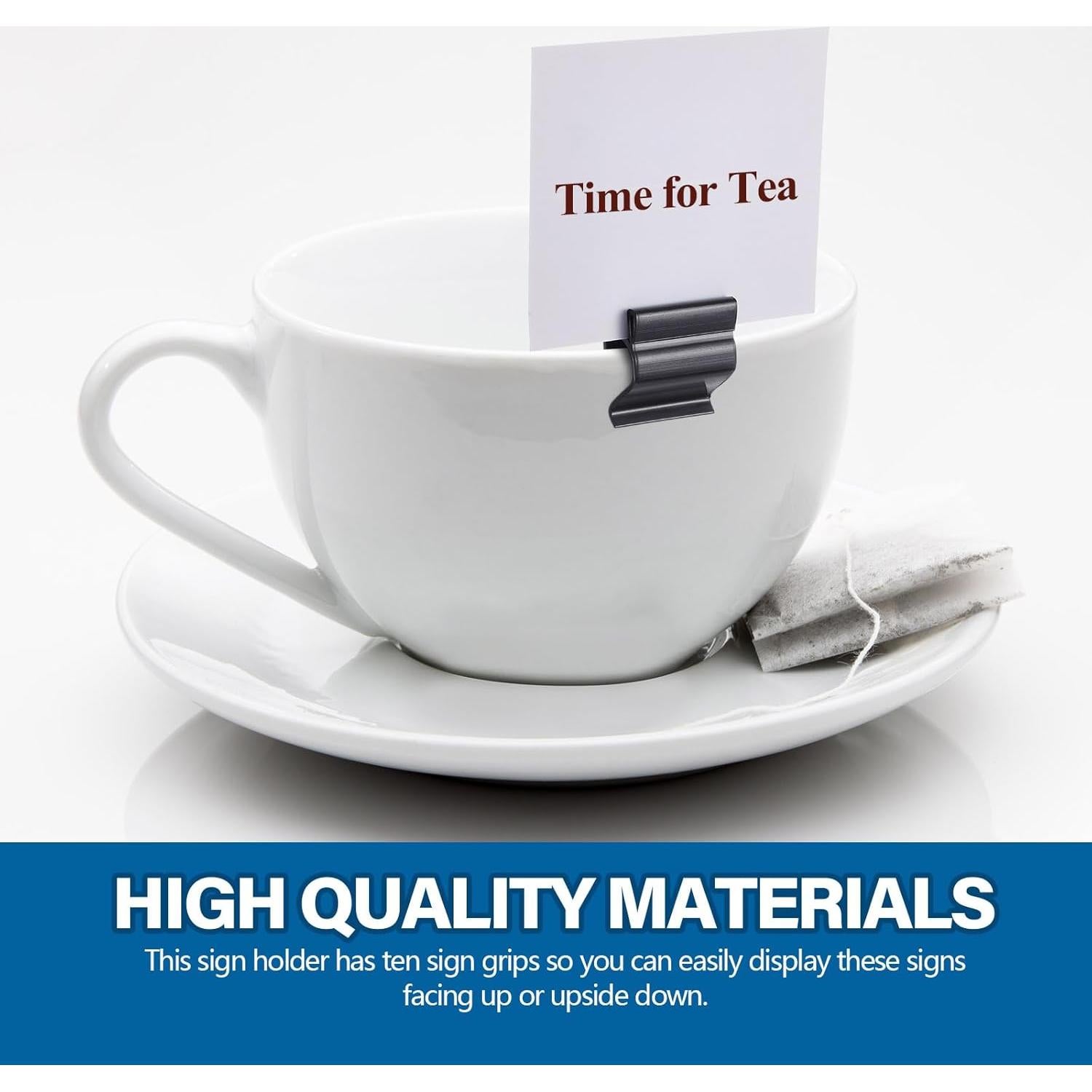 20 Soportes de Plástico Negro Reutilizables Teenyyou para Etiquetas