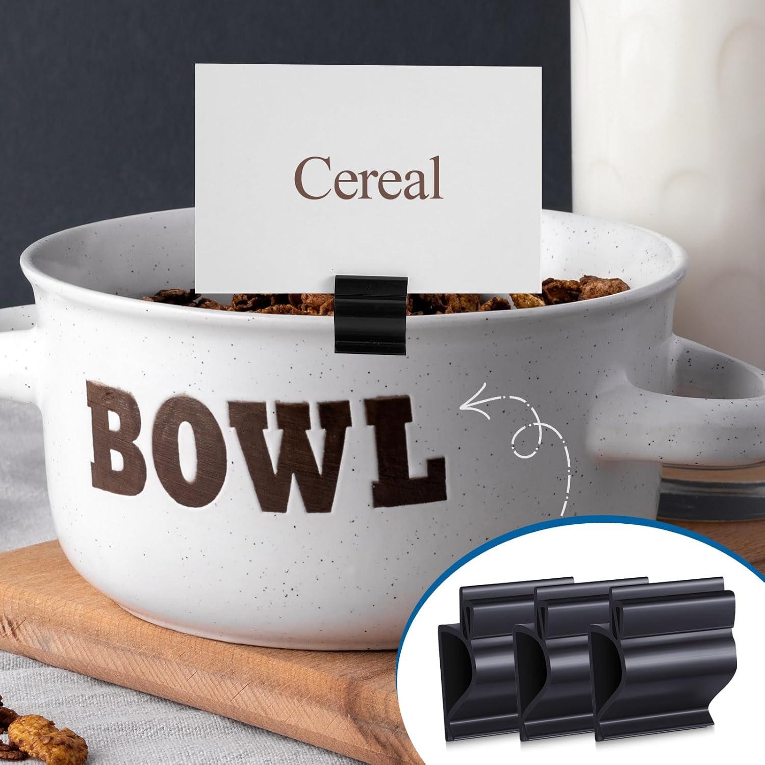 20 Soportes de Plástico Negro Reutilizables Teenyyou para Etiquetas