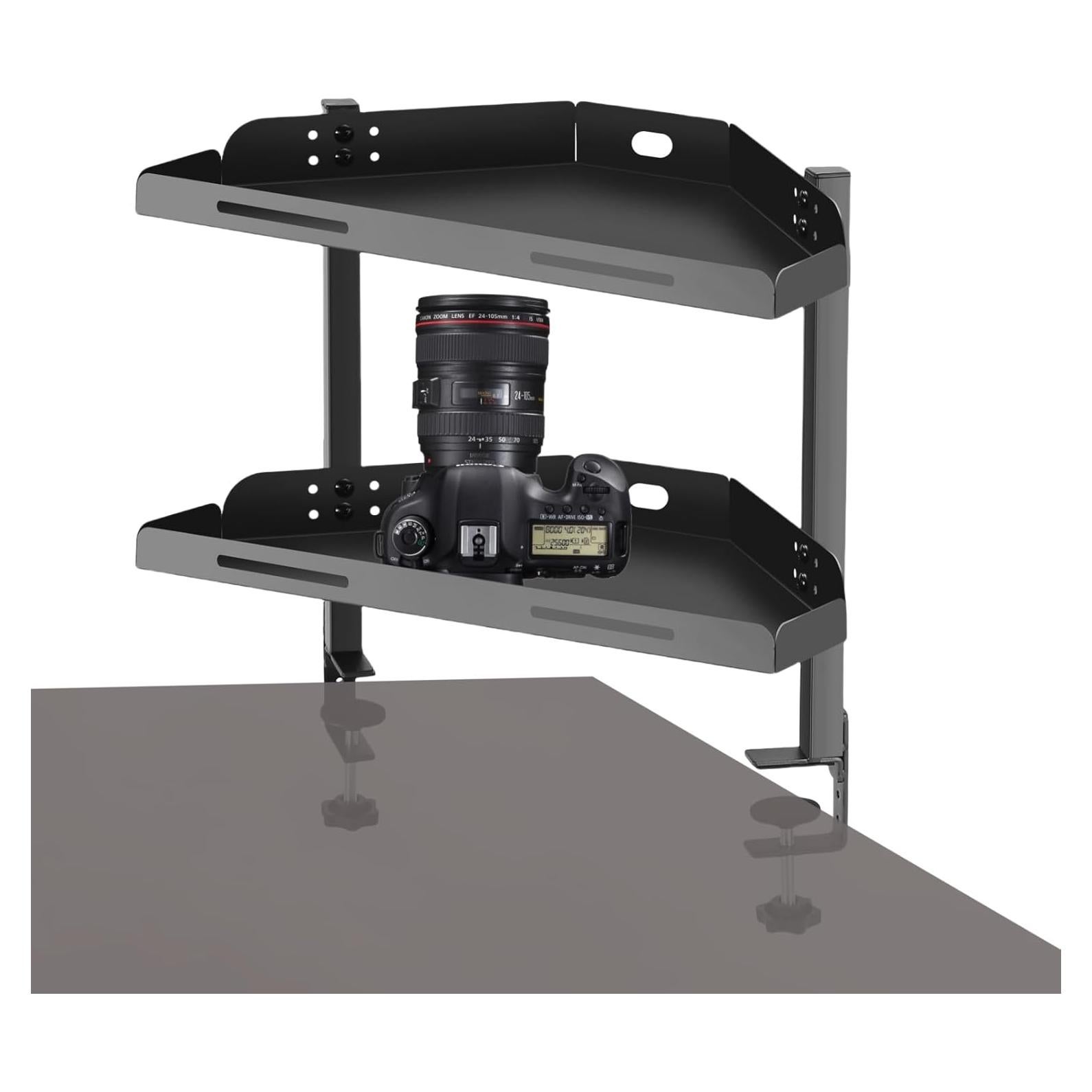 Estante de esquina para escritorio Yuxh Y60A1 2 niveles negro