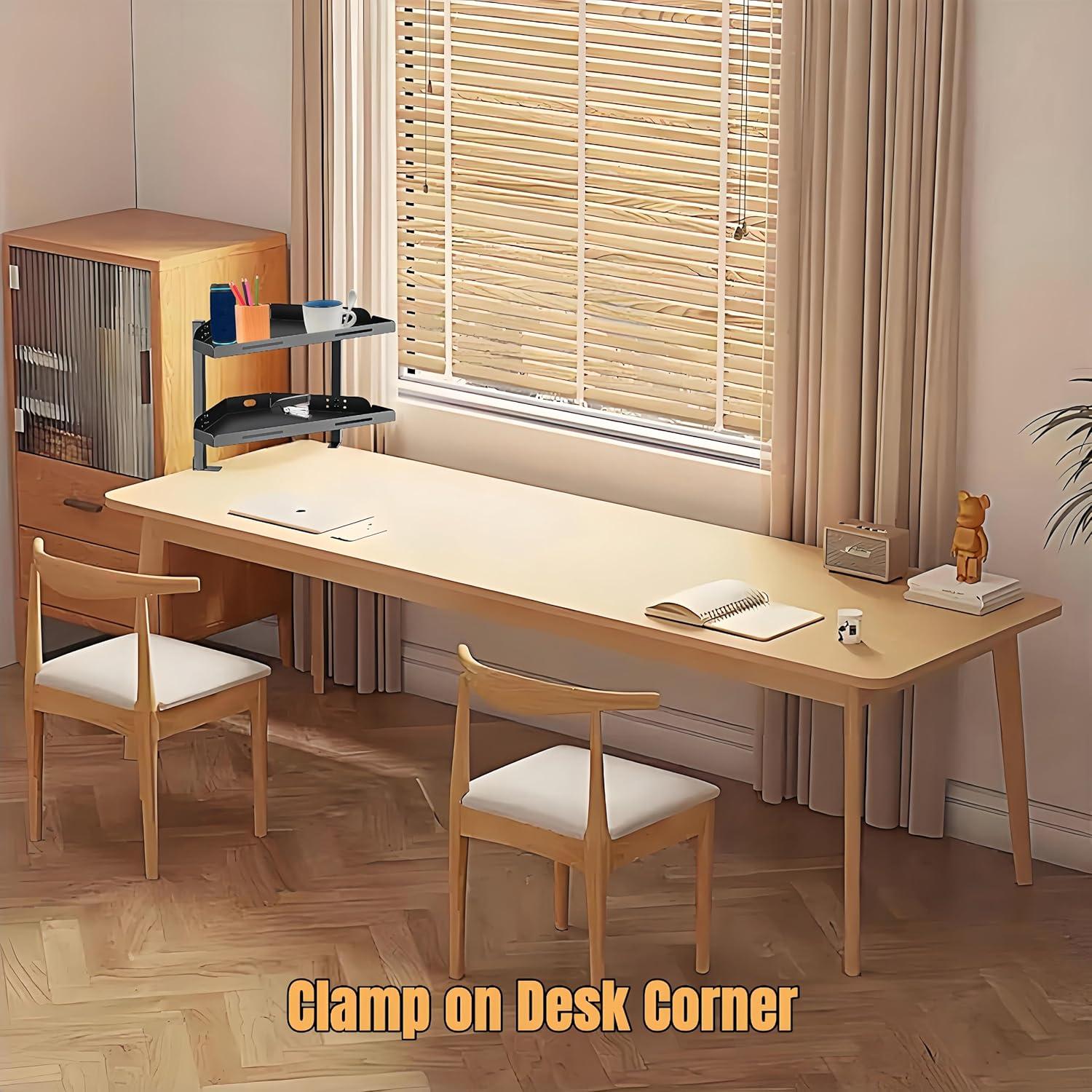 Estante de esquina para escritorio Yuxh Y60A1 2 niveles negro