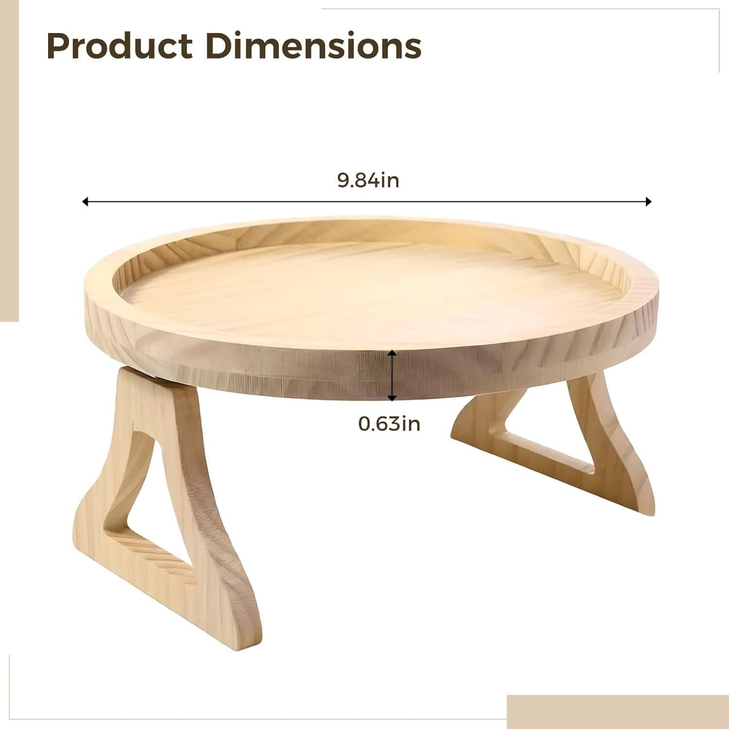 Bandeja de Clip de Bambú 25x25 cm para Sofá - Mesa Lateral