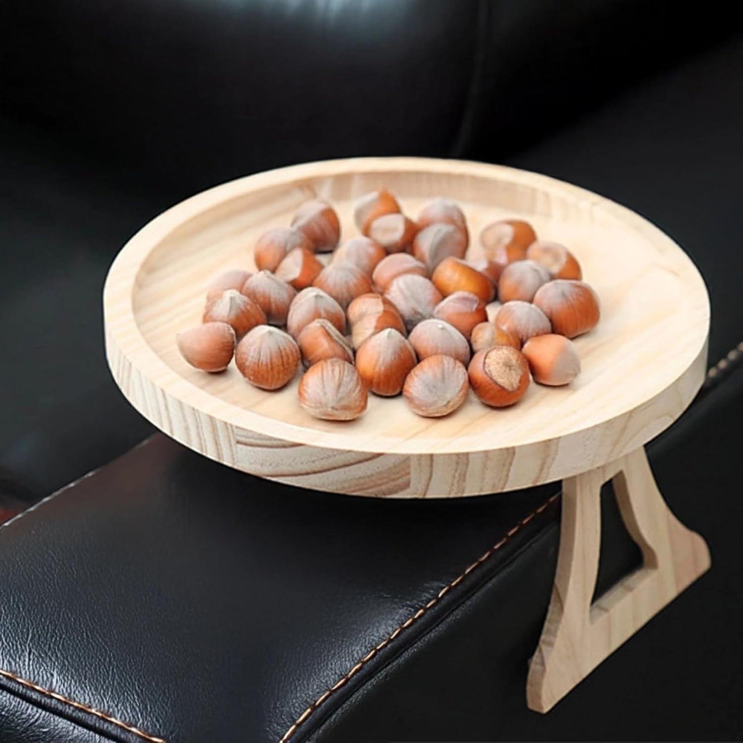 Bandeja de Clip de Bambú 25x25 cm para Sofá - Mesa Lateral