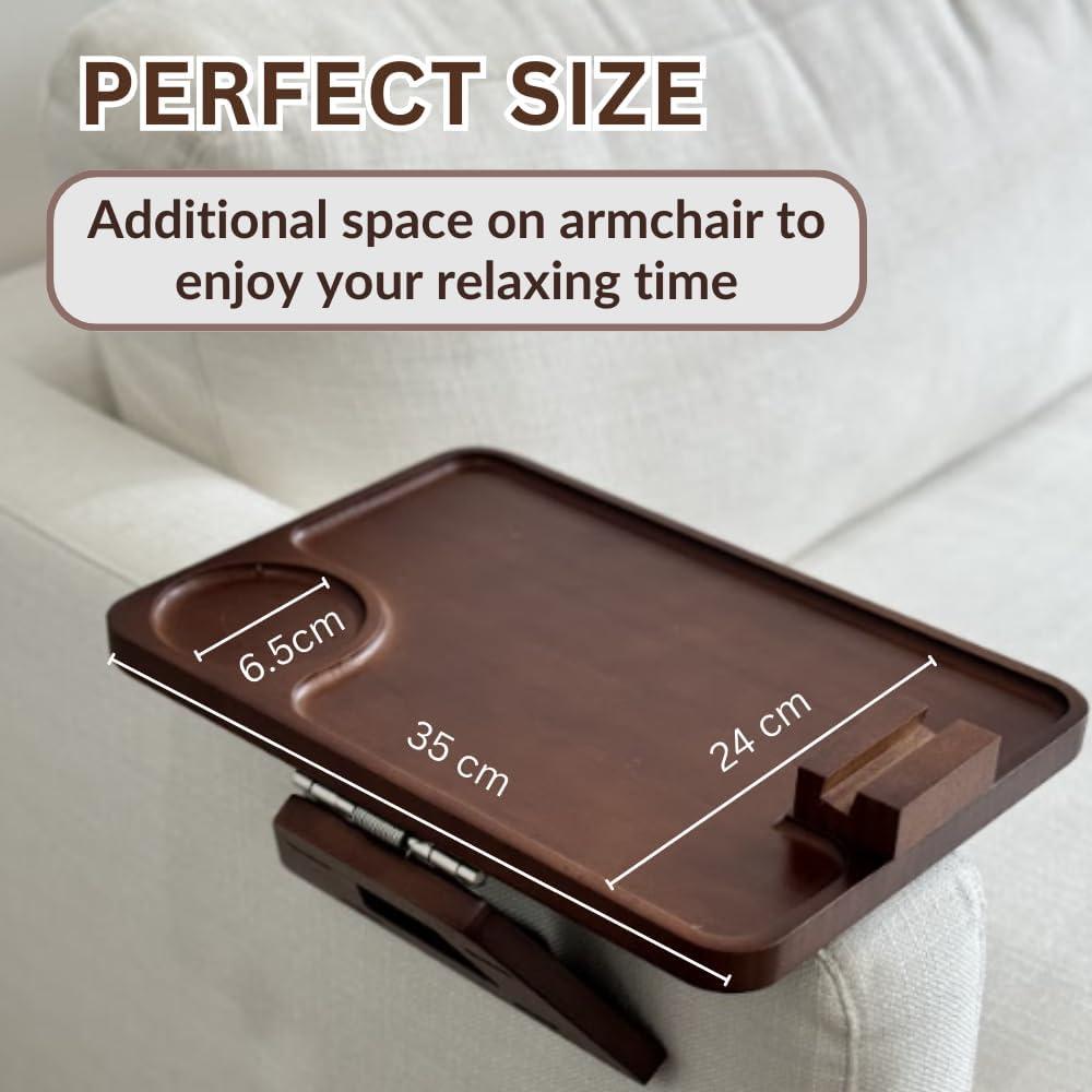 Mesa de brazo de sofá Sunflower 001 de bambú con bolsa