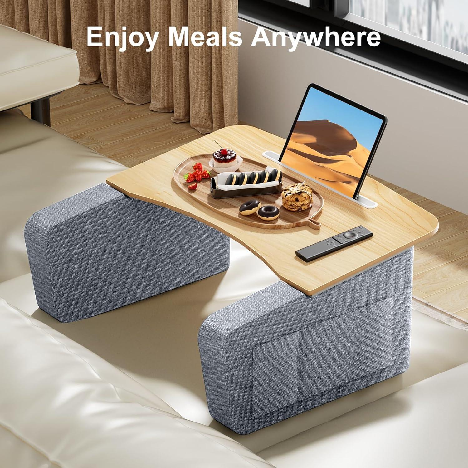 Mesa de Sofá para Laptop IKIKAKI con Reposabrazos y Ranura