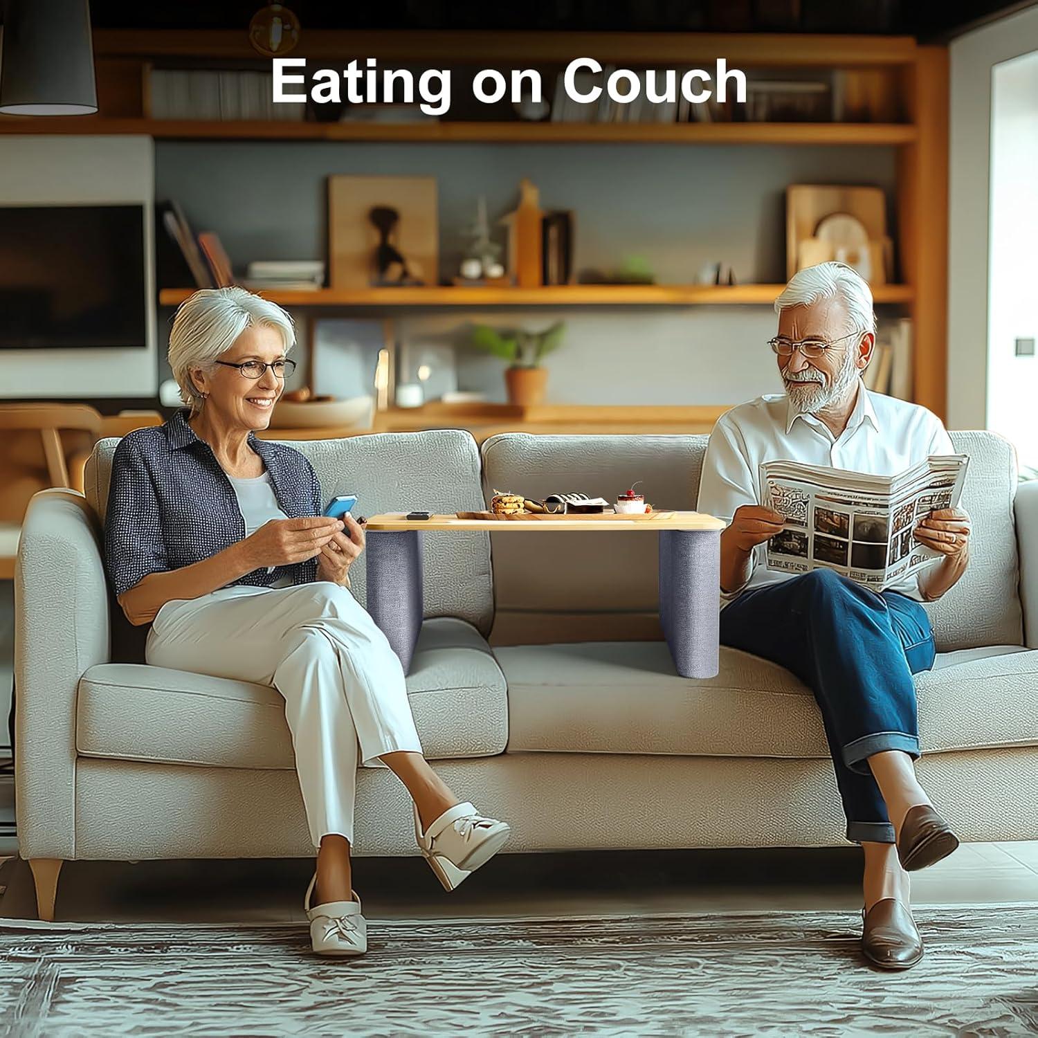 Mesa de Sofá para Laptop IKIKAKI con Reposabrazos y Ranura