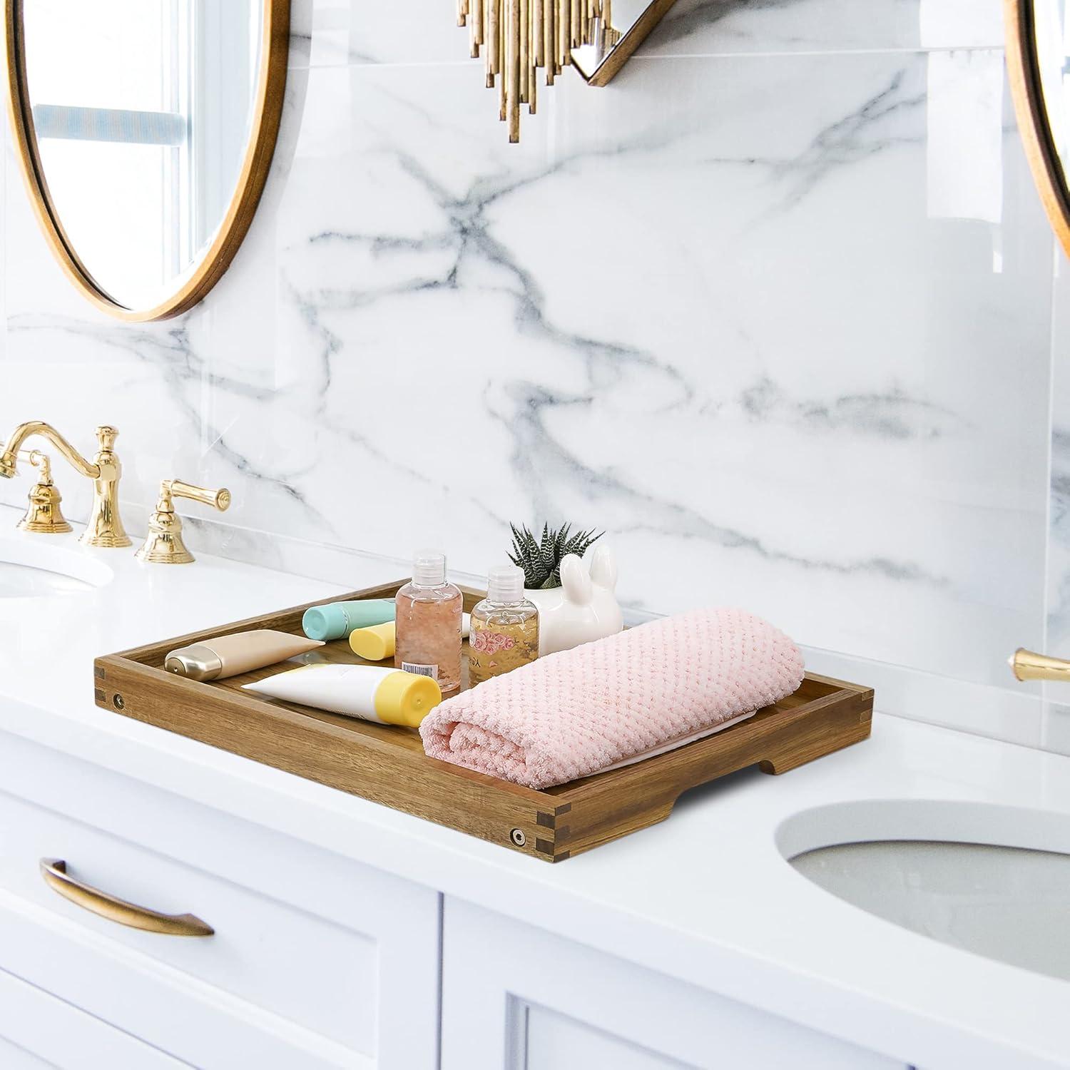 Bandeja de Cama VaeFae de Acacia Plegable 42.9x30.5cm